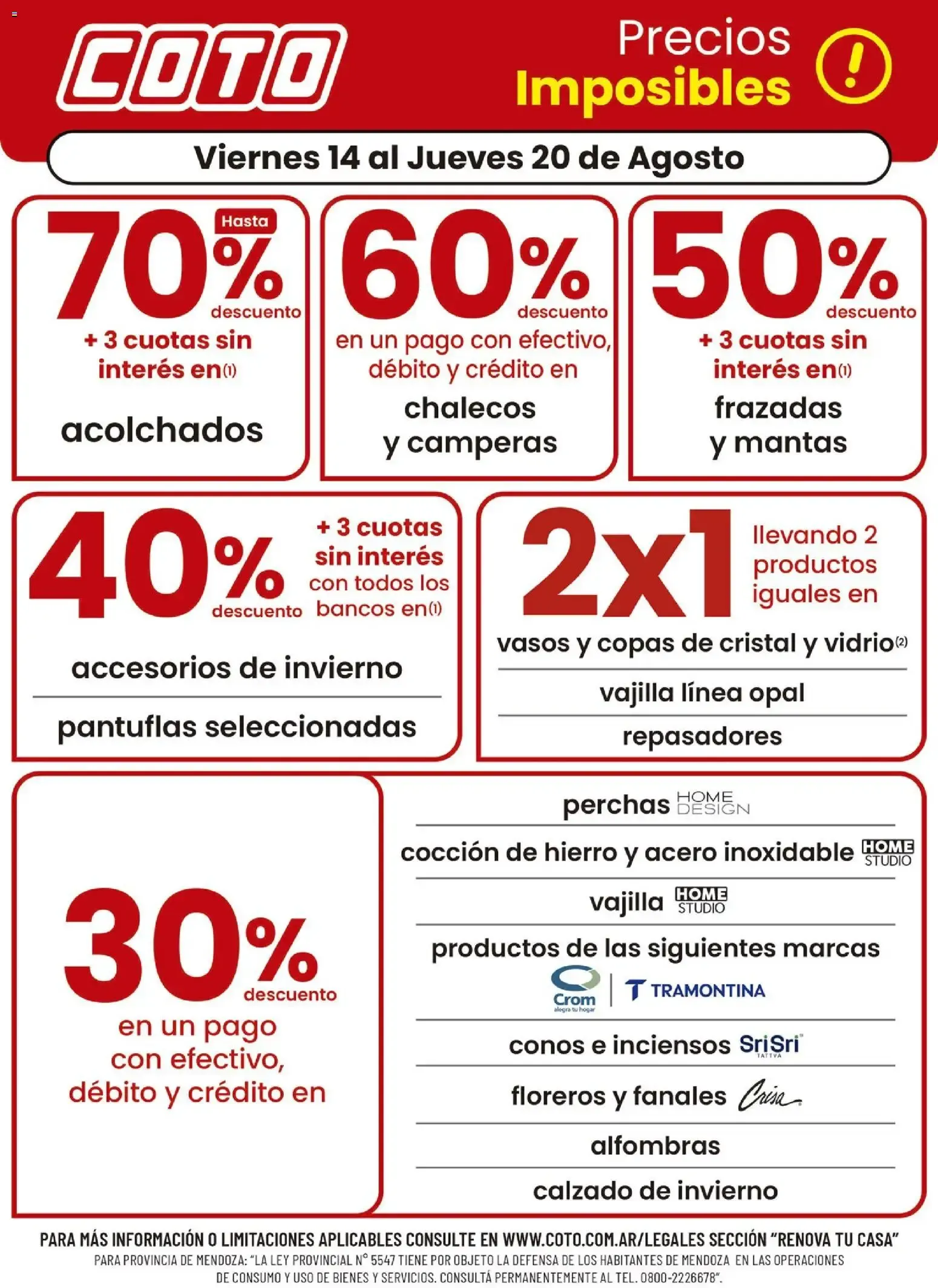 Ofertas de COTO - Precios Imposibles! 14 de agosto al 20 de agosto 2026 - Página 1 del catálogo