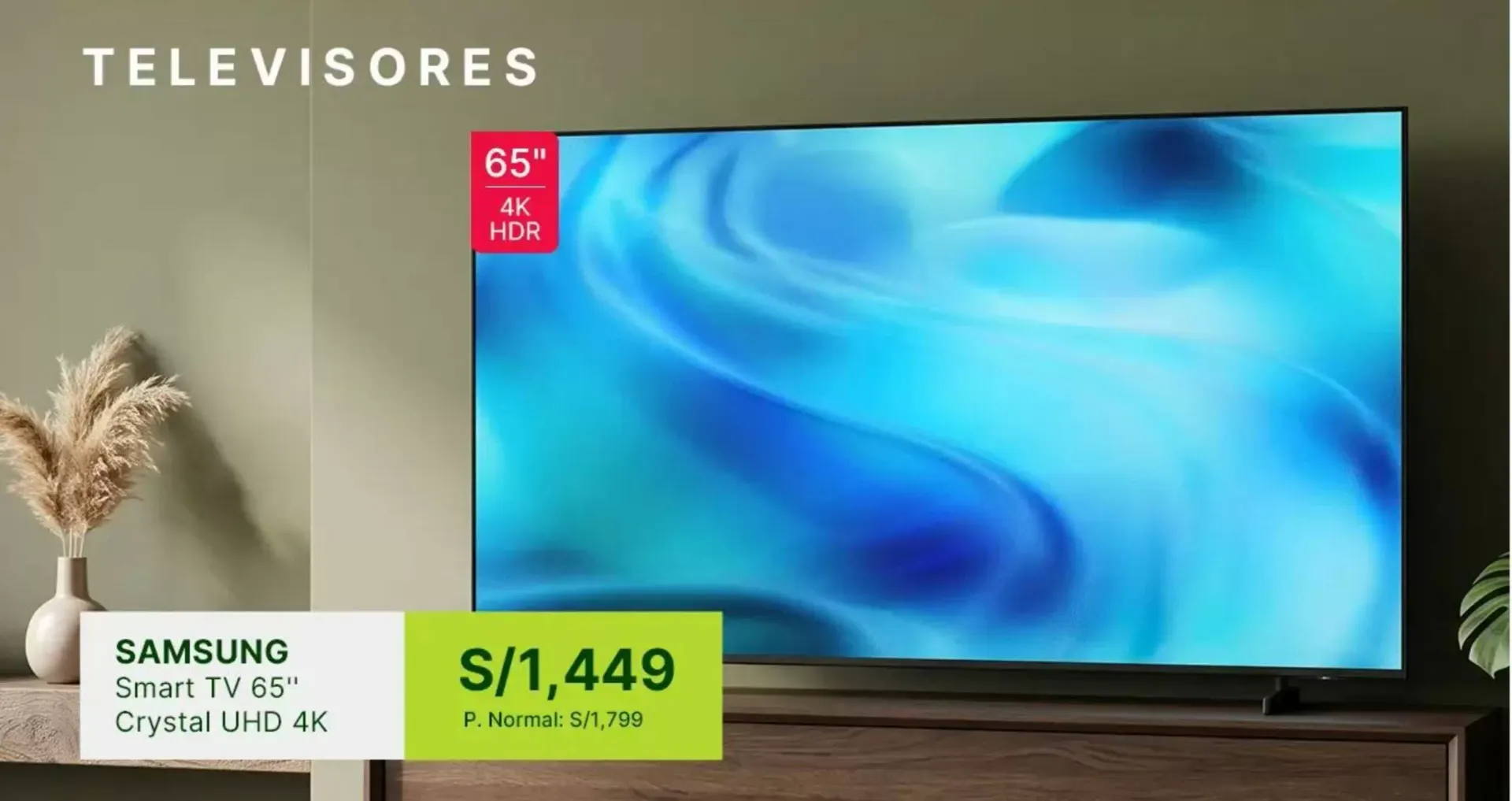 Catalogo de Televisores Samsung Smart TV 65" Crystal UHD 4K 21 de octubre al 5 de noviembre 2026 - Pag 1
