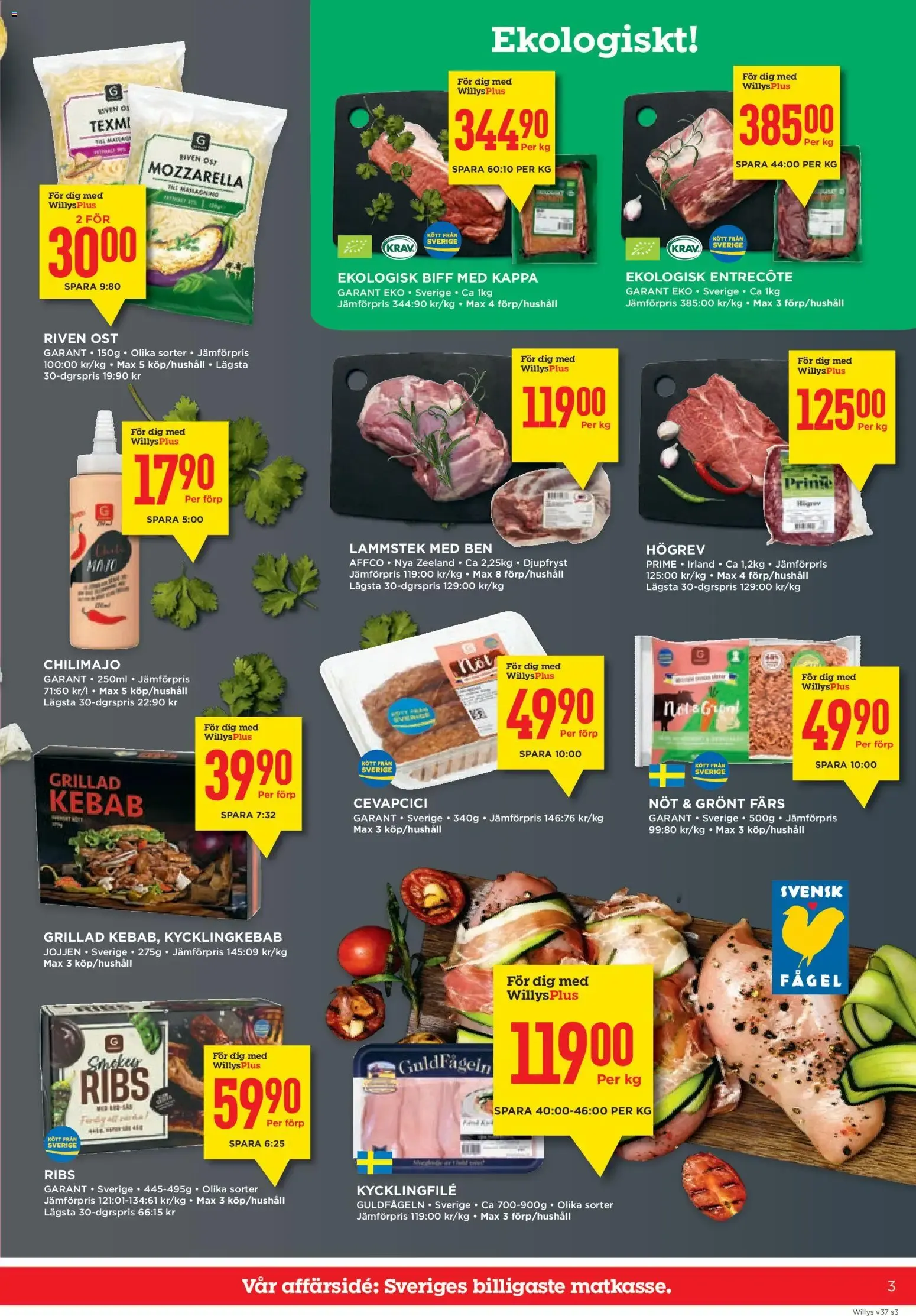 Willys: Sveriges billigaste matkasse från 7 september till 13 september 2026 - Reklamblad sidor 3