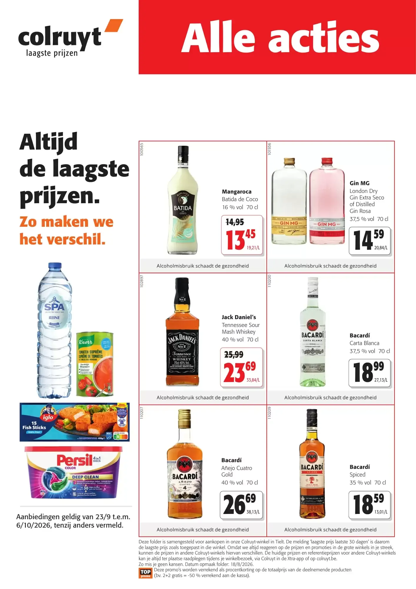 Colruyt: Alle acties van 23 september tot 6 oktober 2026 - folder pagina 1
