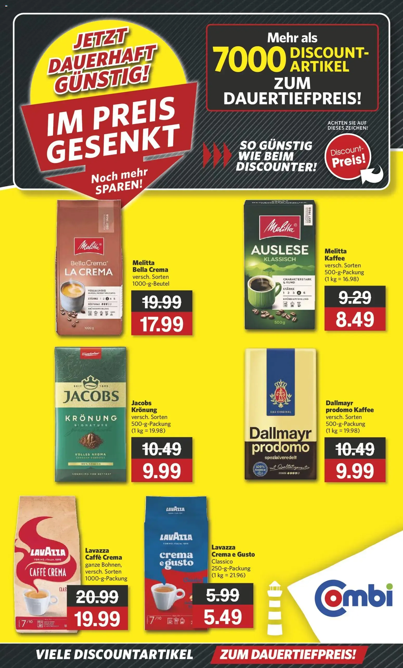 Combi: Discount-Artikel zum Dauertiefpreis von 25. Juni bis 4. Juli 2026 - Prospekt seite 1