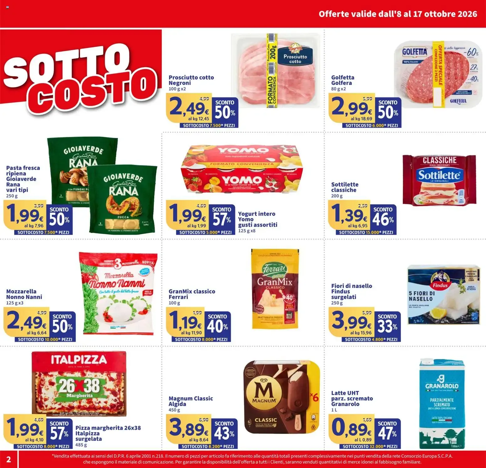 SIGMA SOTTO COSTO - Volantino de Ofertas da 8 ottobre a 17 ottobre di 2026 - Pagina del volantino 2