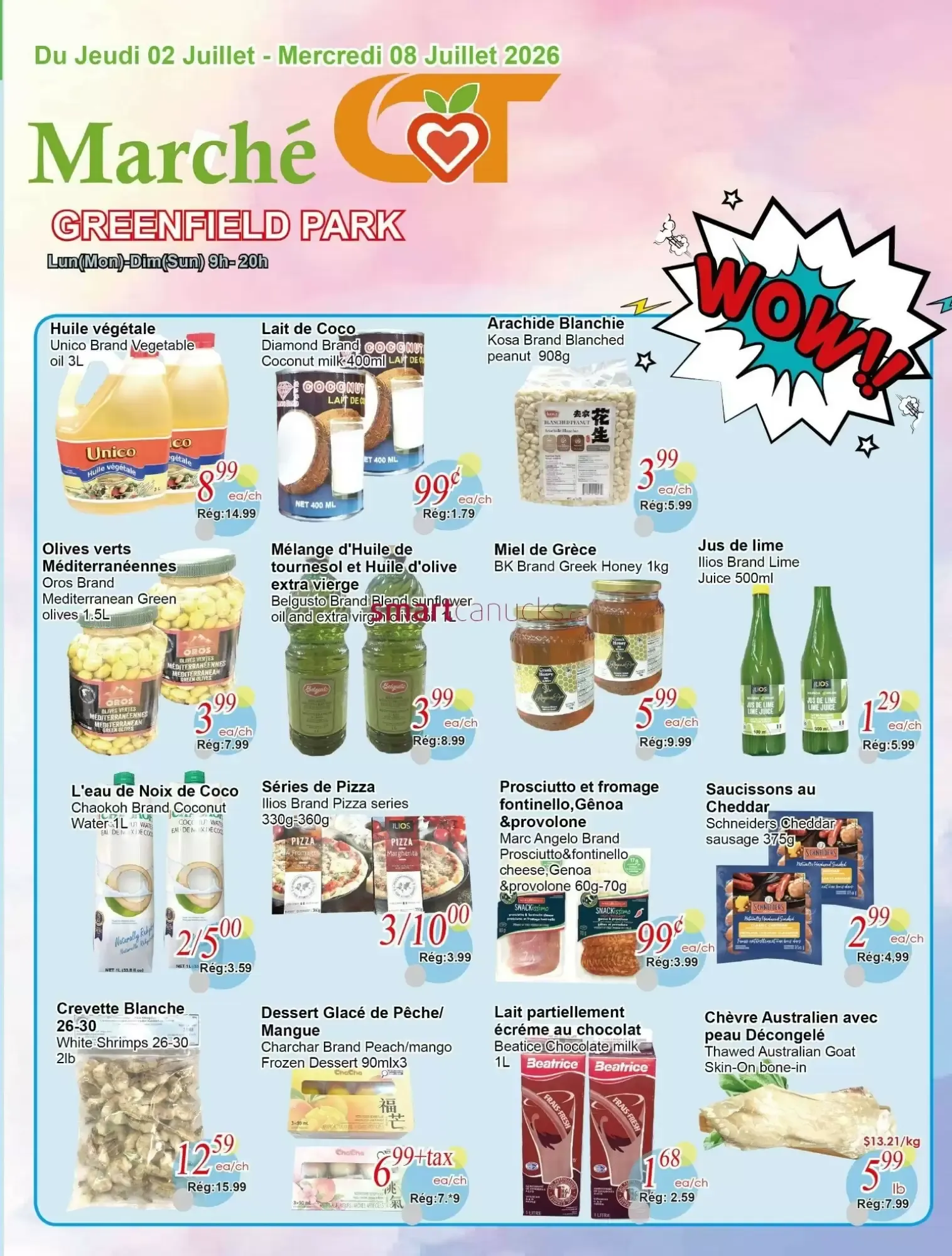 Marché Greenfield Park from July 2 to July 8 2026 - flyer page 1