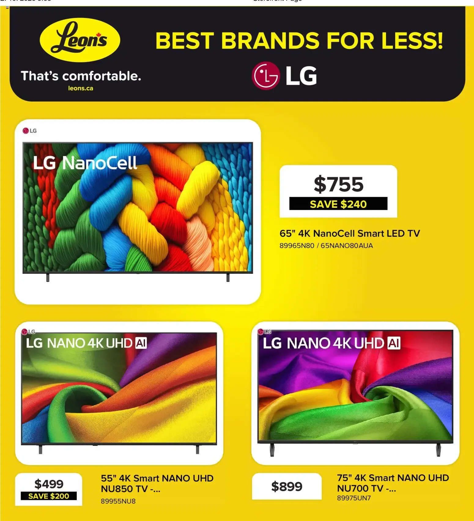 Leon's: Samsung TV Offers / Best Brands For Less from October 22 to October 28 2026 - flyer page 4