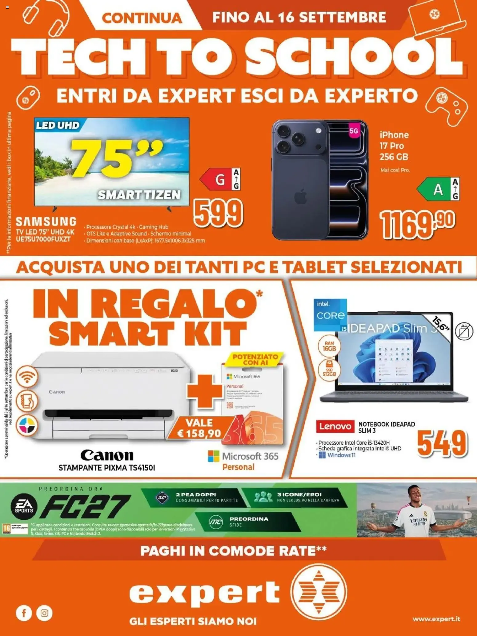Expert Tech To School da 3 settembre a 16 settembre di 2026 - Pagina del volantino 1