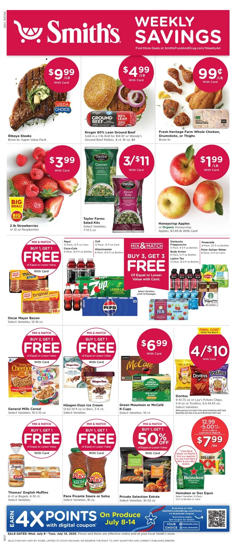 Weekly ad Current Smith's leaflet valid from Wednesday 07/08/2026 to Tuesday 07/14/2026 from July 8 to July 14 2026 - Page 1