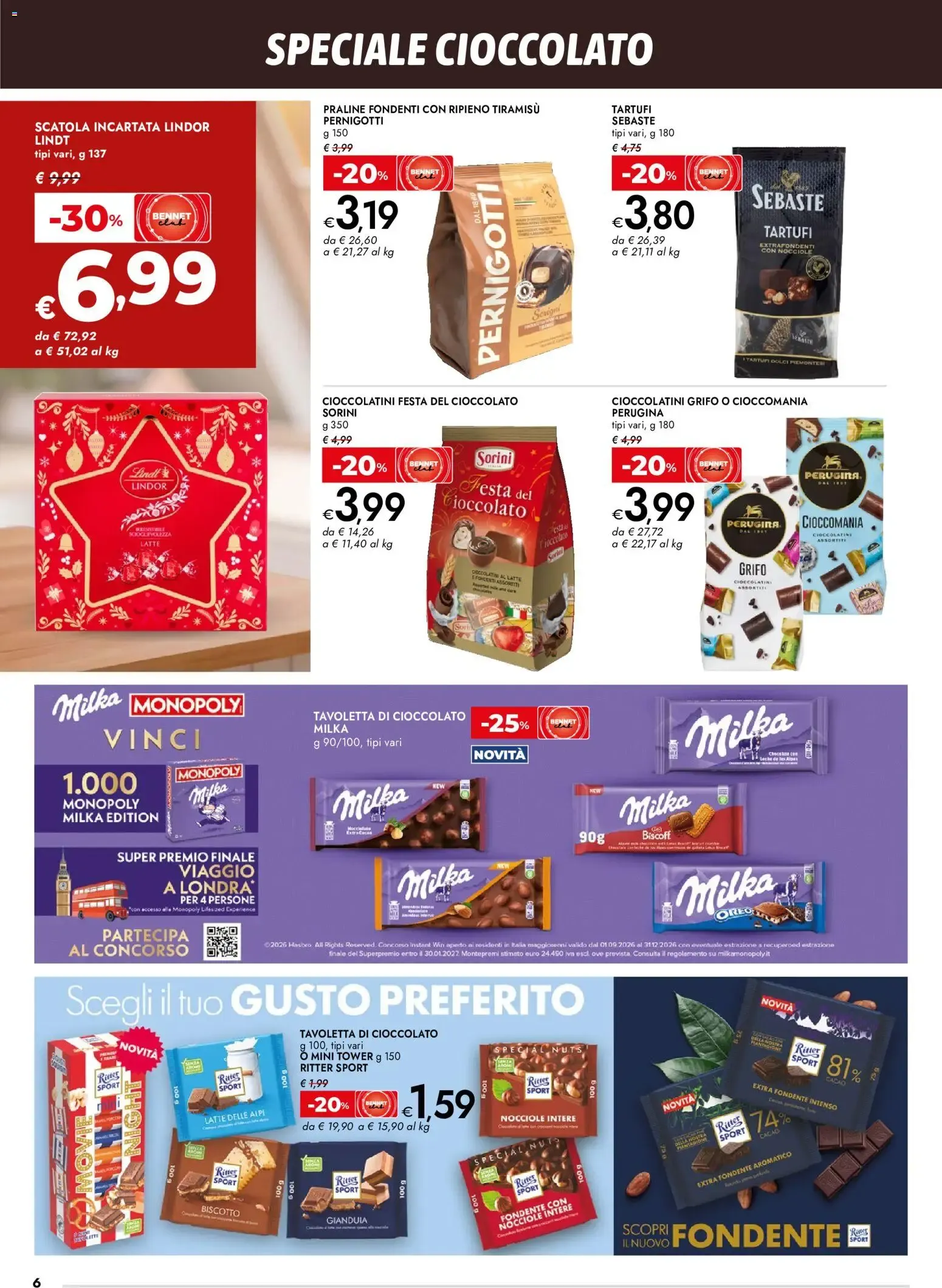 Nuovo bennet volantino Cioccolato che bontà dal 29/10/2026 > offerte anteprima 🛍️ da 29 ottobre a 11 novembre di 2026 - Pagina del volantino 6
