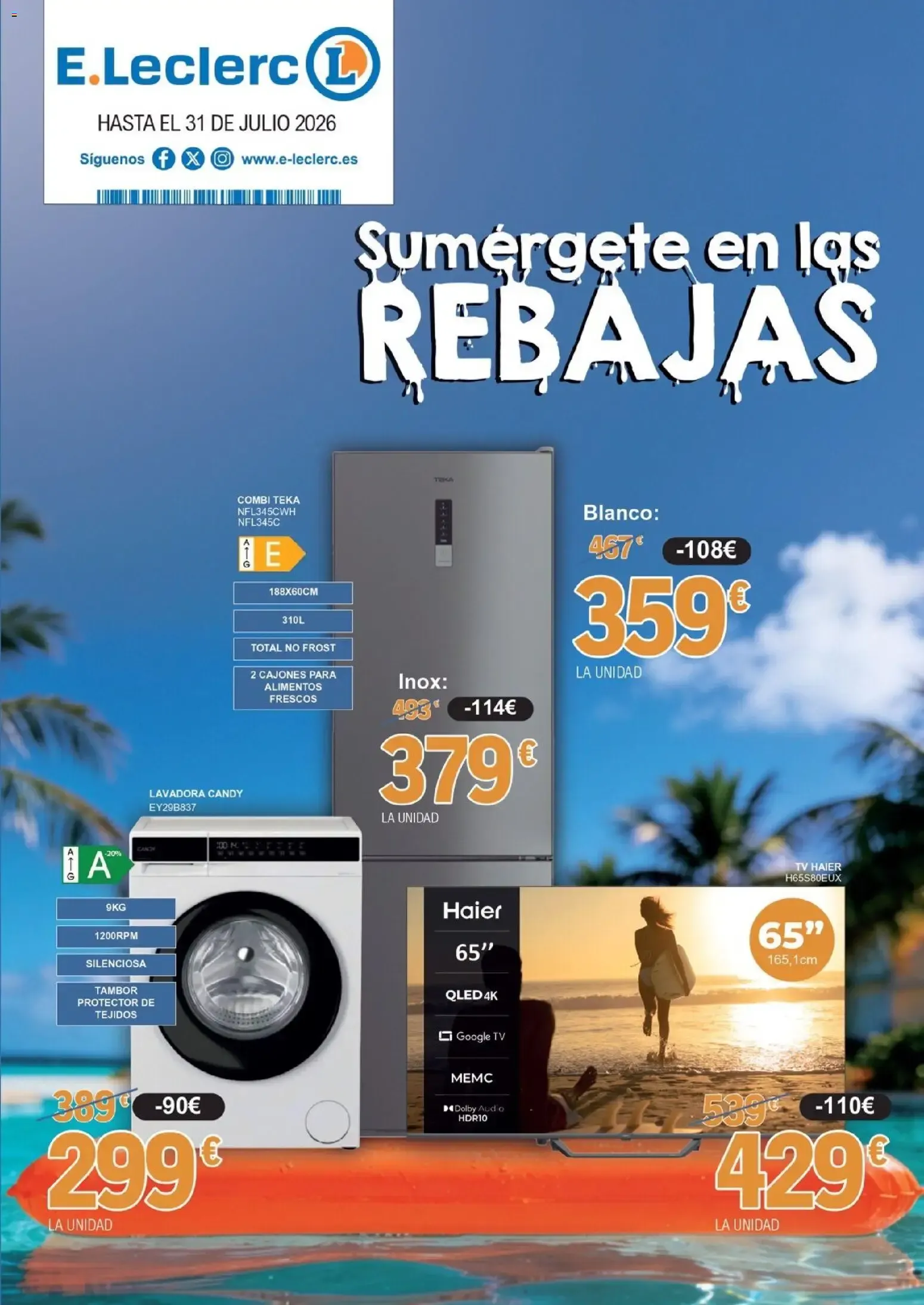 Catálogo de E.Leclerc: Sumérgete en las Rebajas 1 de julio al 31 de julio 2026 - Página 1