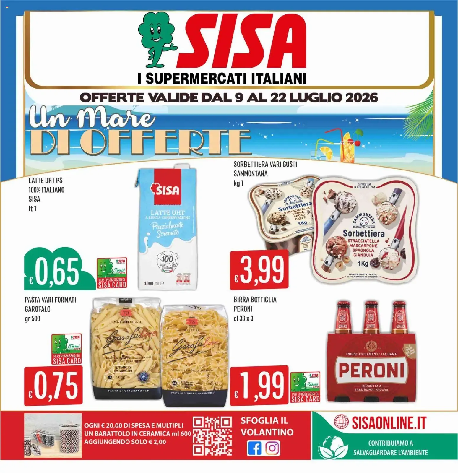 SISA I Supermercati Italiani - Un Mare di Offerte da 9 luglio a 22 luglio di 2026 - Pagina del volantino 1