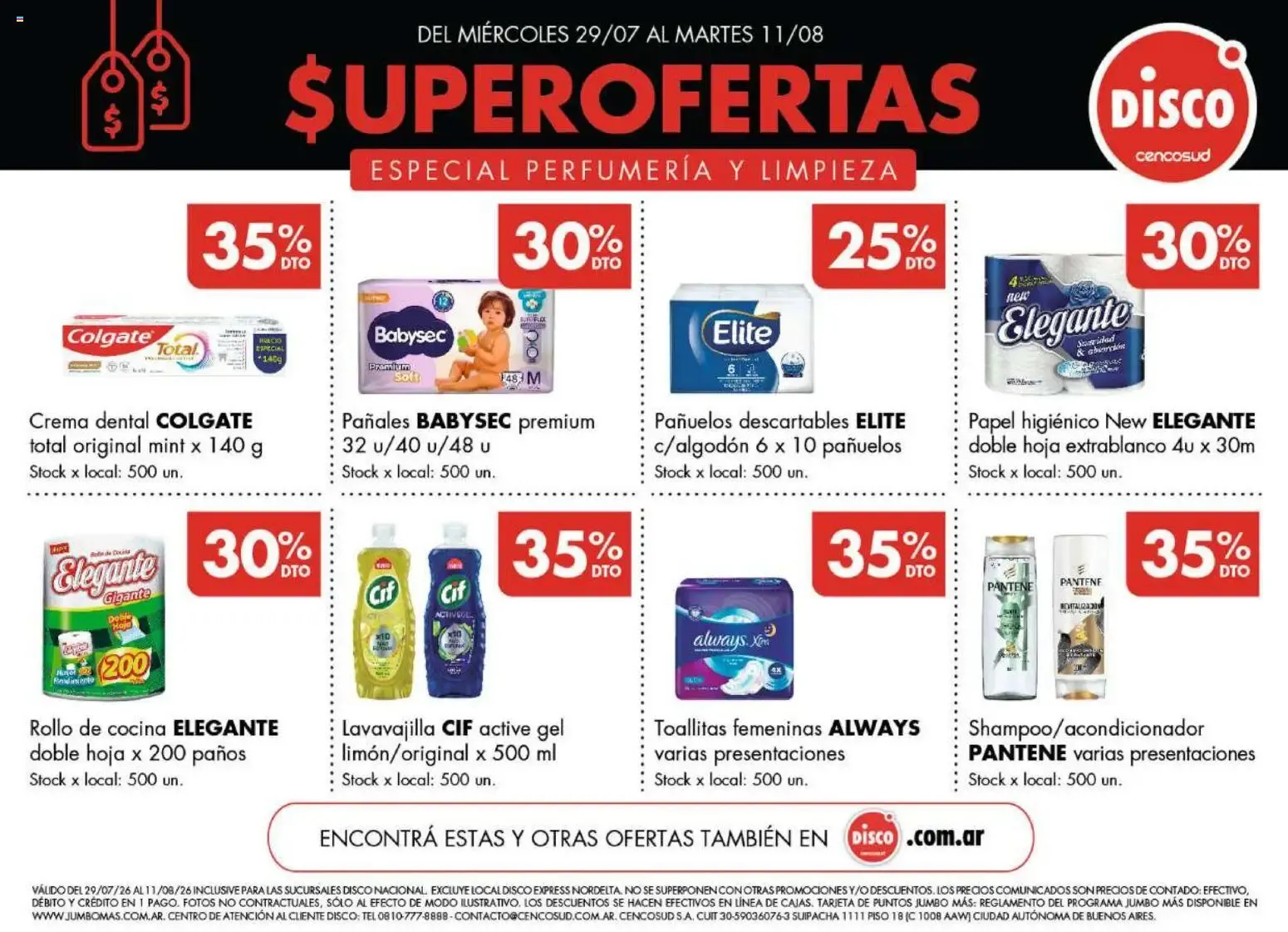 Ofertas de Disco - Especial Perfumería y Limpieza del 30/07/2026 - 11/08/2026 29 de julio al 11 de agosto 2026 - Página 1 del catálogo