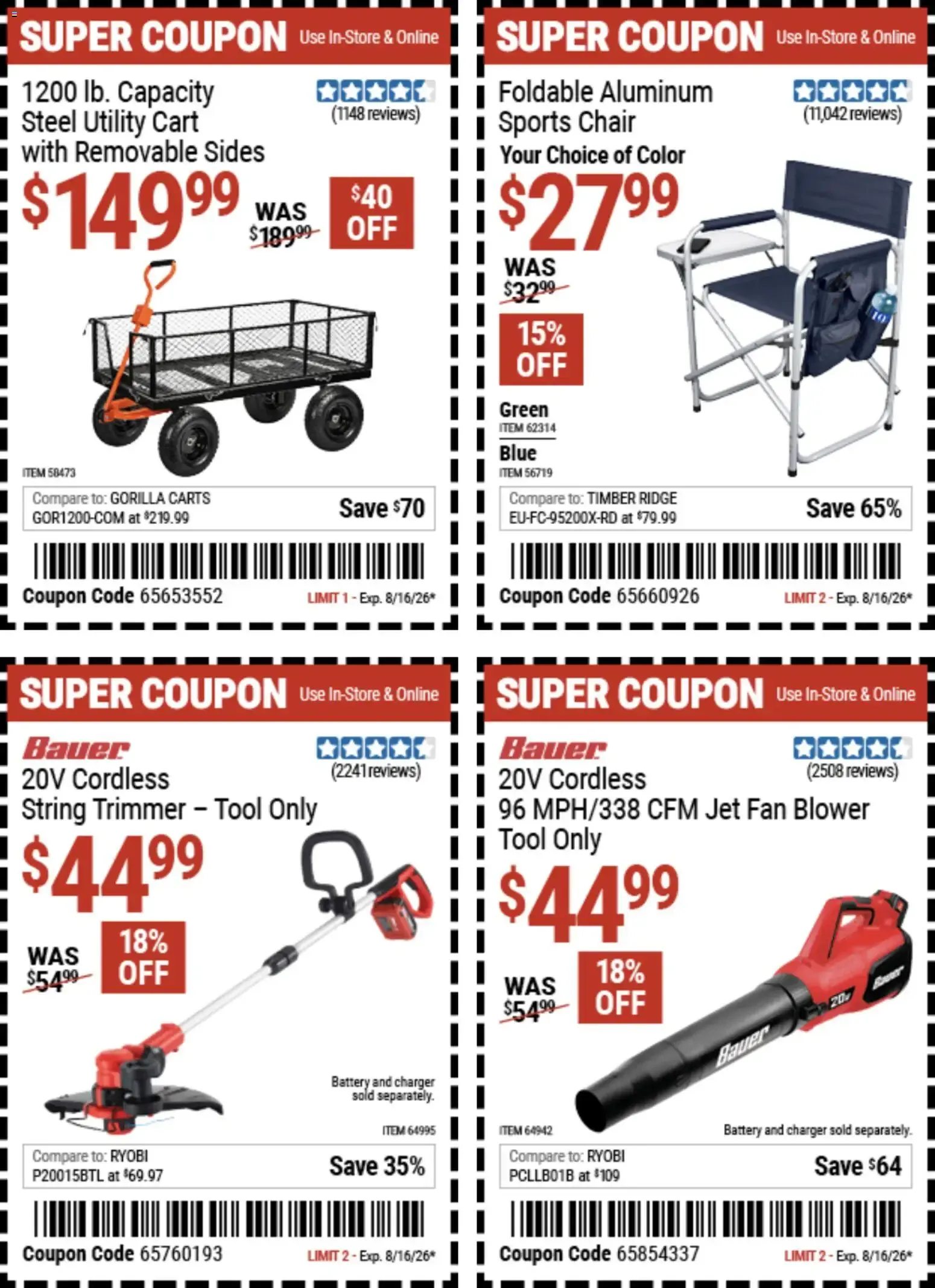 Weekly ad Harbor Freight Weekly Ad (08/03 - 08/16 2026) - Flyer from August 3 to August 16 2026 - Page 16