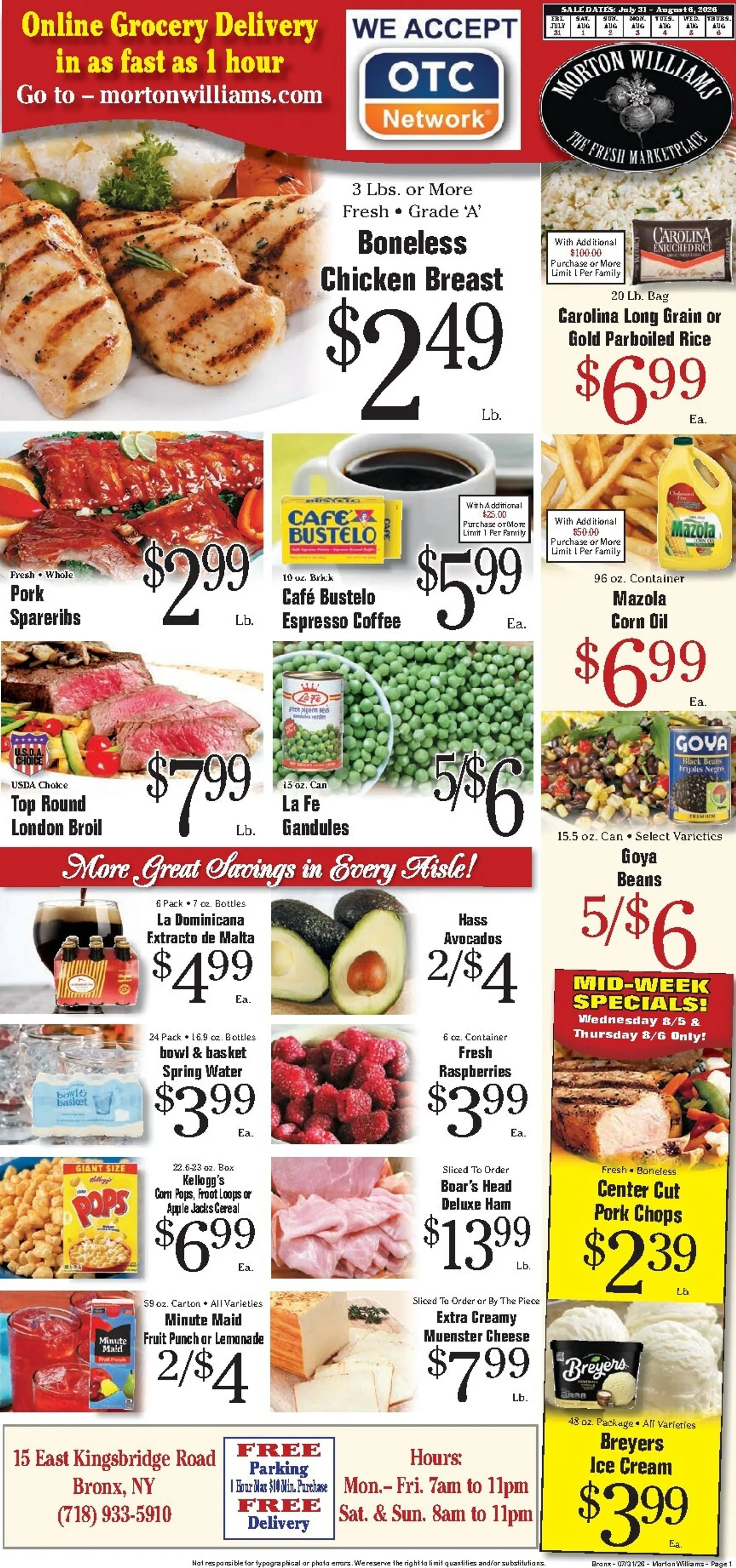 Weekly ad Current Morton Williams - Bronx leaflet valid from Friday 07/31/2026 to Thursday 08/06/2026 from July 31 to August 6 2026 - Page 1