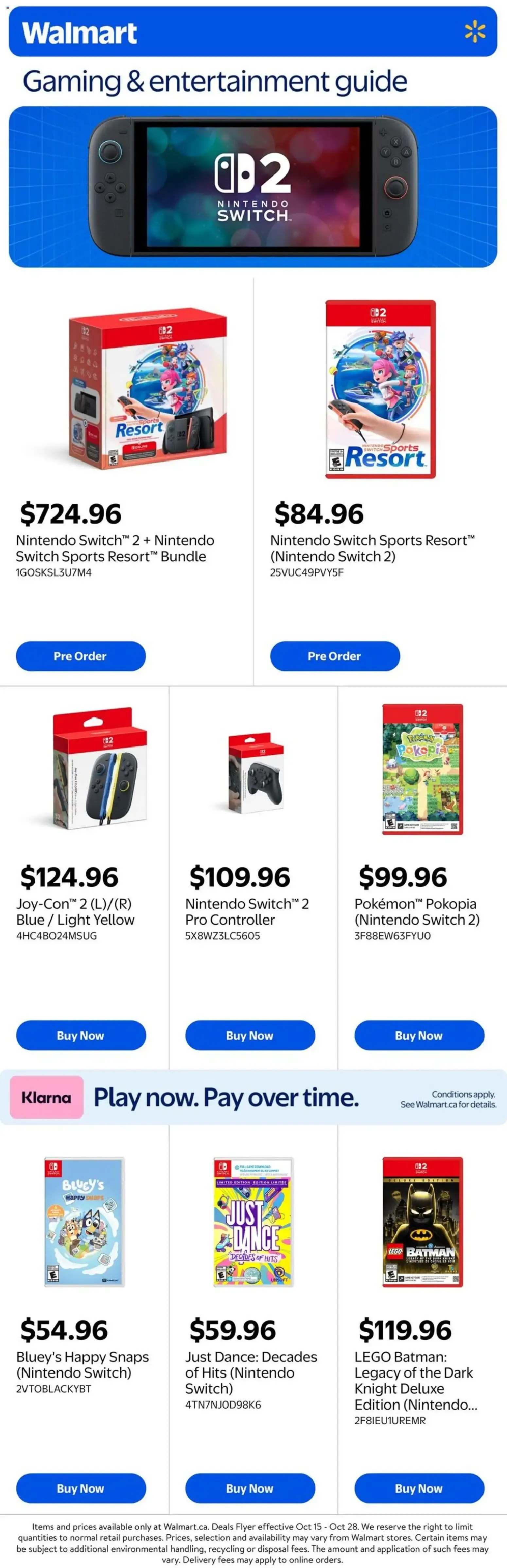 Walmart flyer - Gaming & entertainment guide from Oct 15, 2026 > weekly specials & deals from October 15 to October 28 2026 - flyer page 1