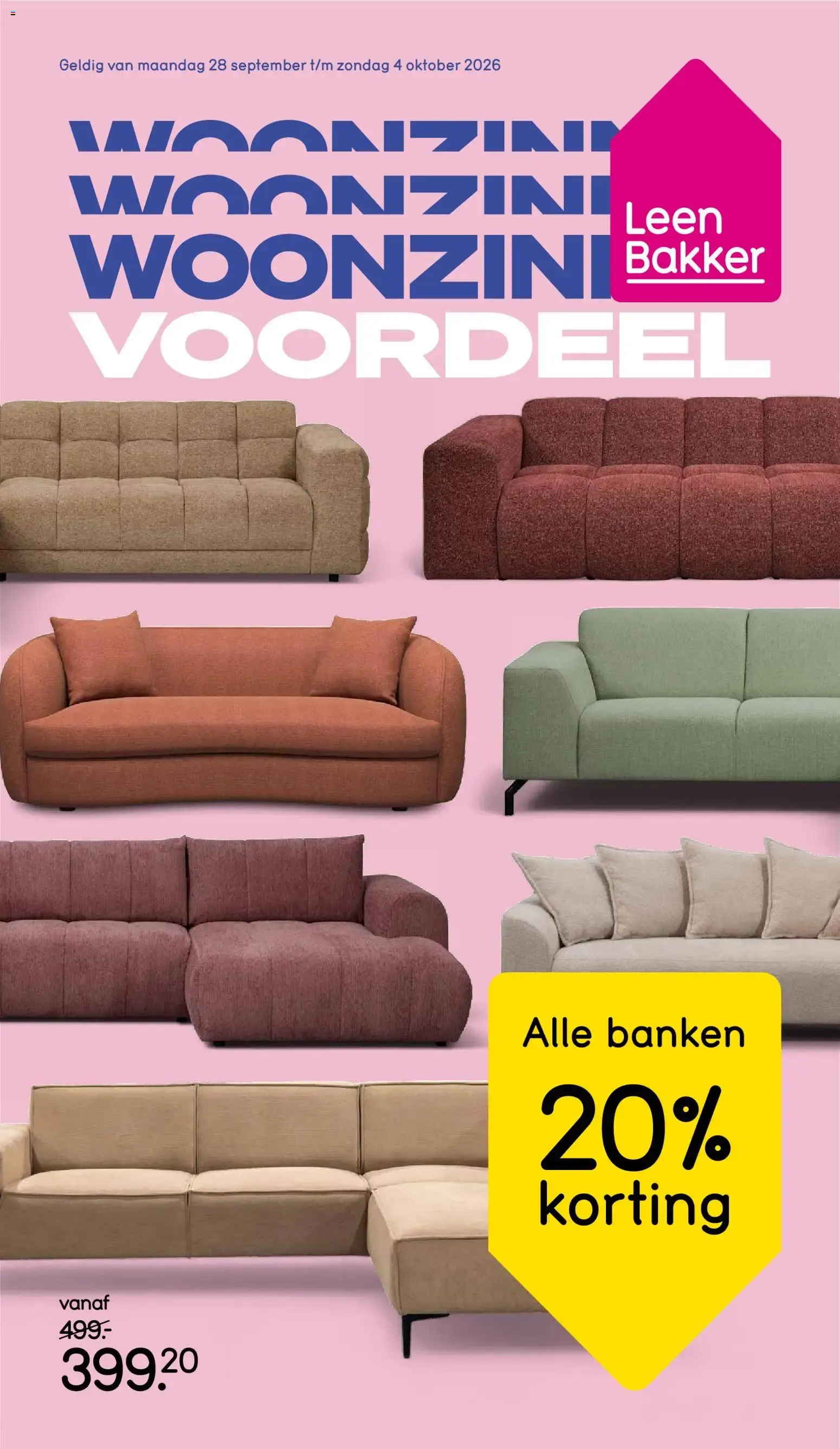 Woonzin Voordeel - Leen Bakker van 28 september tot 4 oktober 2026 - Folder pagina 1