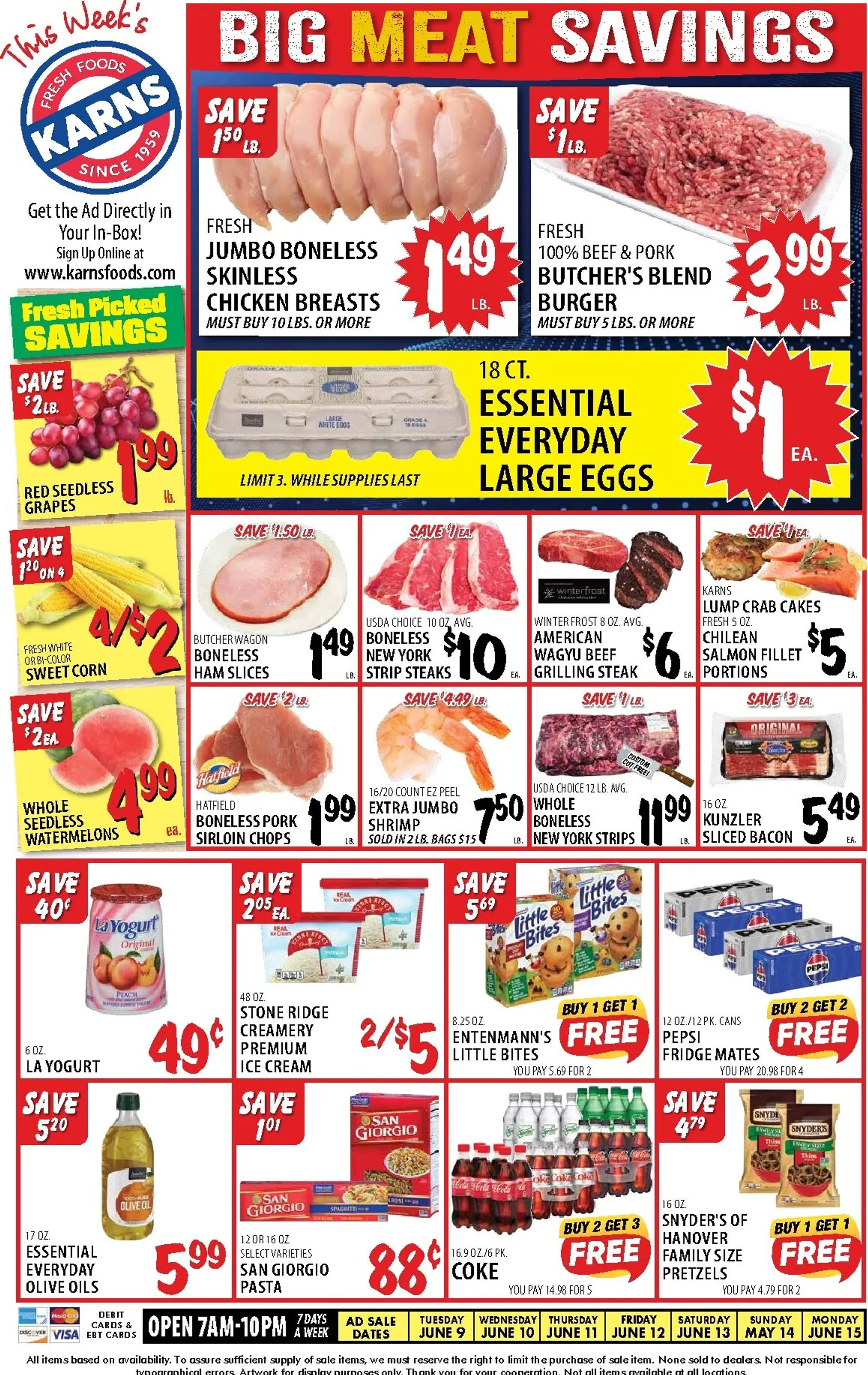 Weekly ad Karns: Big Meat Savings This Week from June 9 to June 15 2026 - Page 1