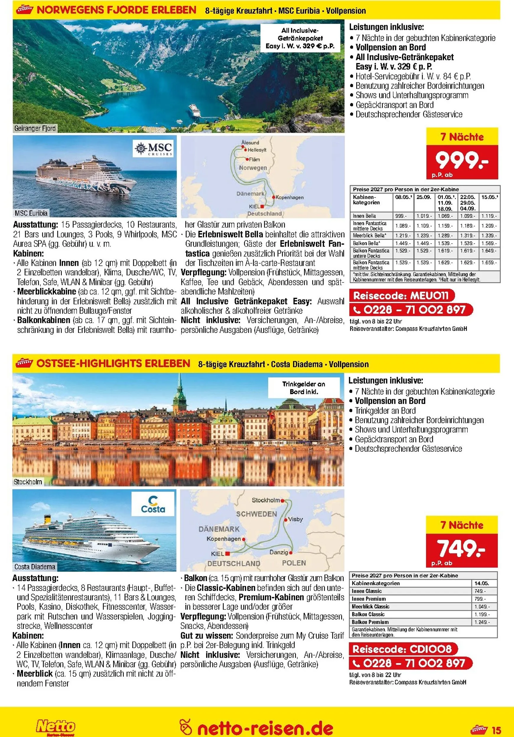 Netto REISEN - Reisemagazin September von 27. August bis 30. September 2026 - Prospekt seite 15