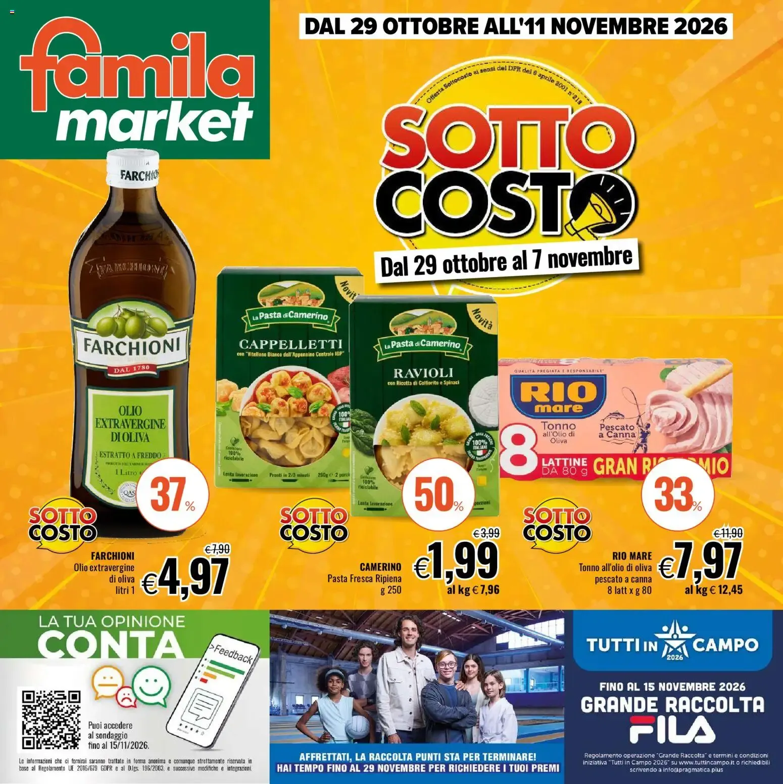 Nuovo Famila volantino Market dal 29/10/2026 > offerte anteprima 🛍️ da 29 ottobre a 11 novembre di 2026 - Pagina del volantino 1