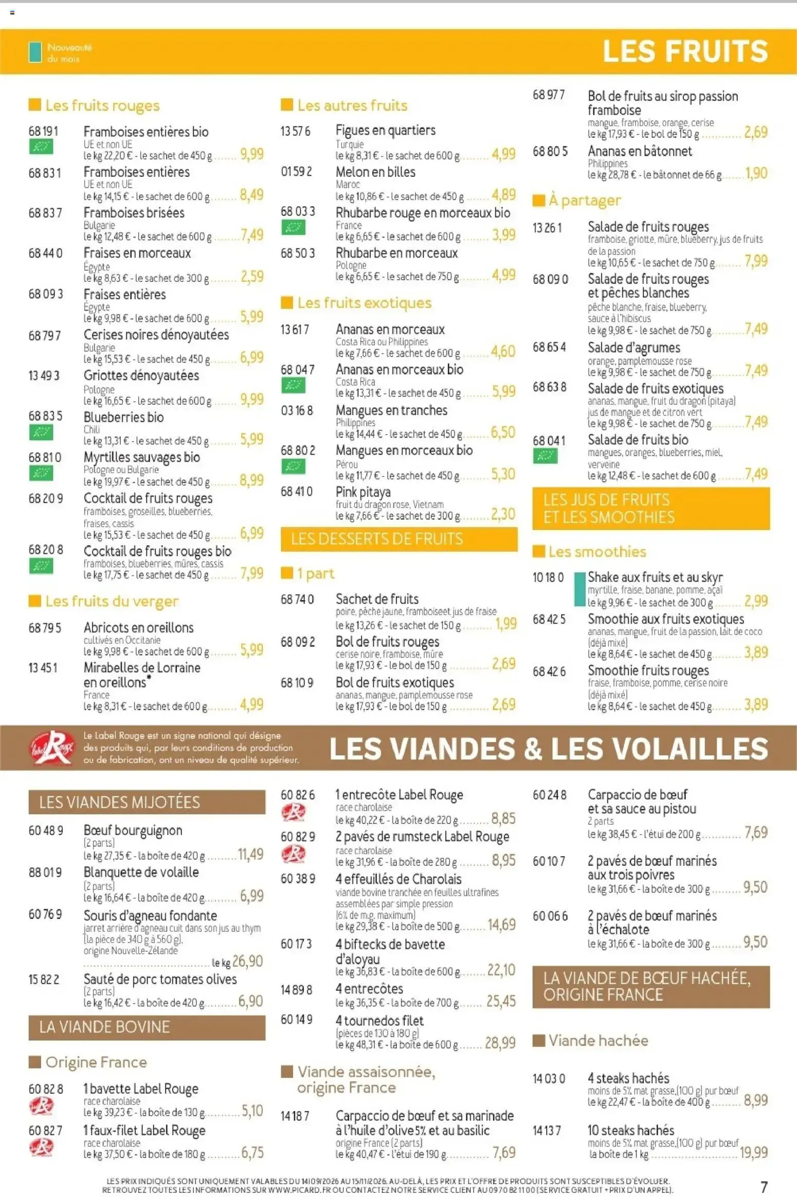 Picard - Catalogue Trimestriel à partir du 14/09/2026 - promo en ligne du 14 septembre au 15 novembre 2026 - Catalogue page 7