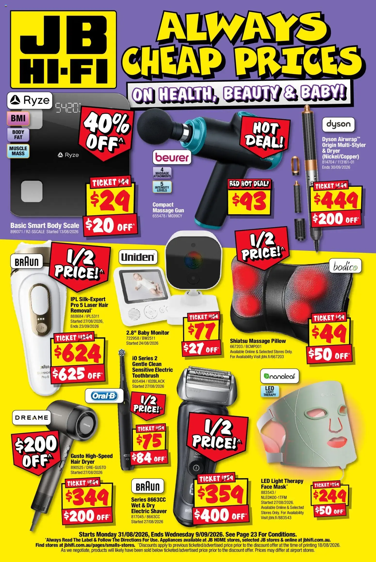 JB Hi-Fi Always Cheap Prices on Health, Beauty & Baby! - Catalogue valid from 31 August to 9 September 2026 - page 1