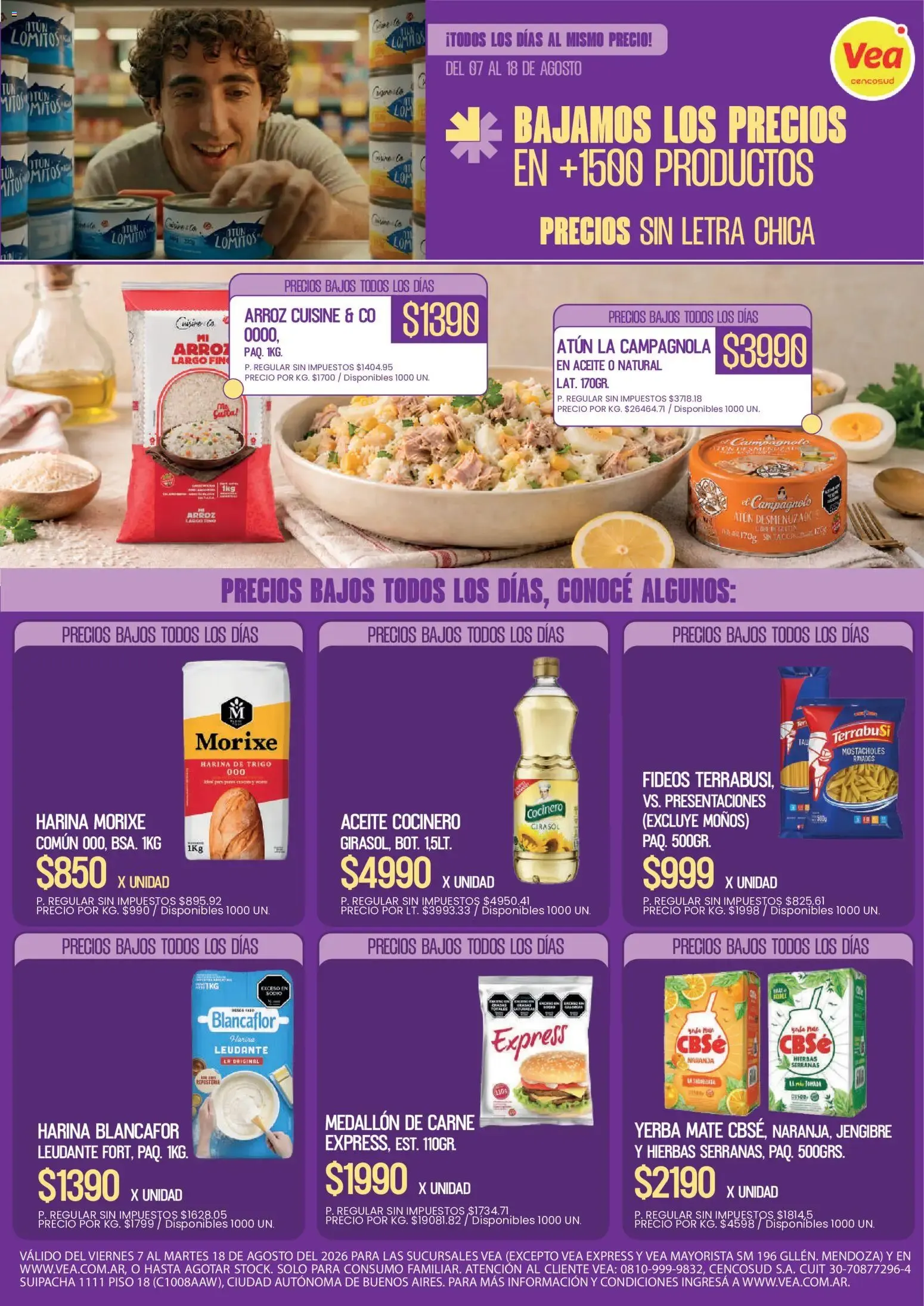 Ofertas de Vea - Folleto Vea precios bajos Todos los días del 07/08/2026 - 18/08/2026 7 de agosto al 18 de agosto 2026 - Página 1 del catálogo