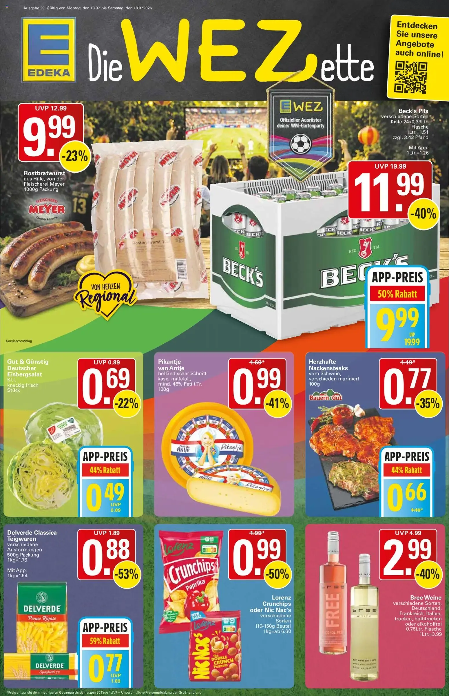 WEZette von 13. Juli bis 18. Juli 2026 - Prospekt seite 1