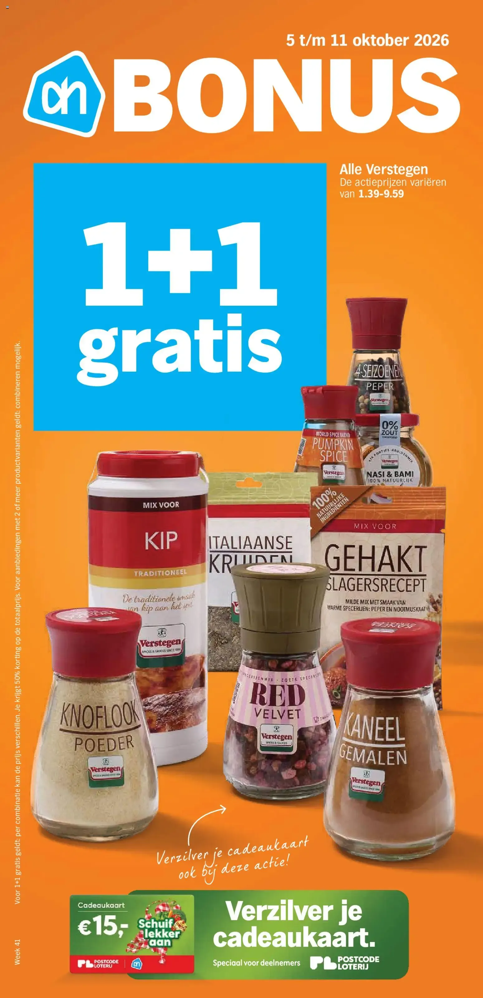 AH Bonus: 1+1 gratis en Verstegen kruiden