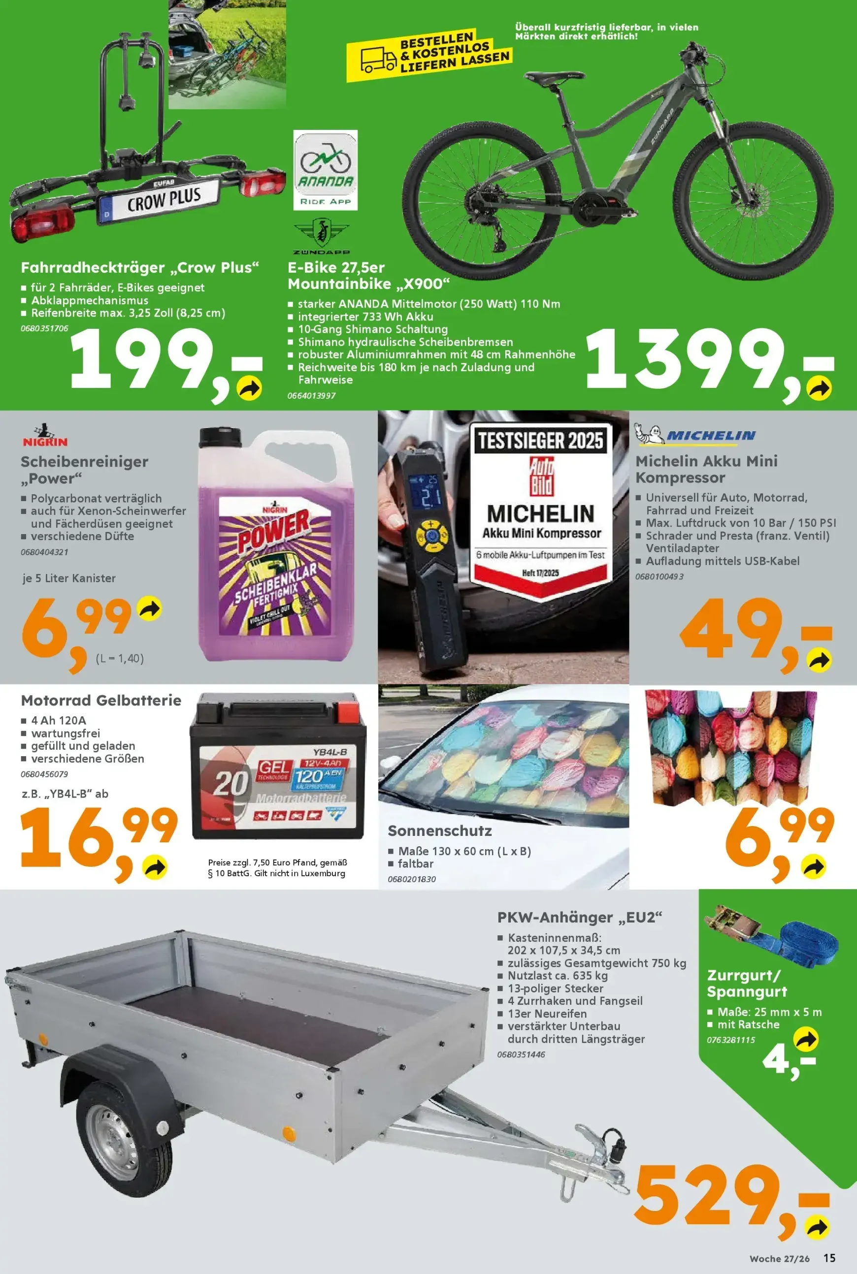 Globus Baumarkt Prospekt – von Montag 29.06.2026 bis Samstag 04.07.2026 von 29. Juni bis 4. Juli 2026 - Prospekt seite 15