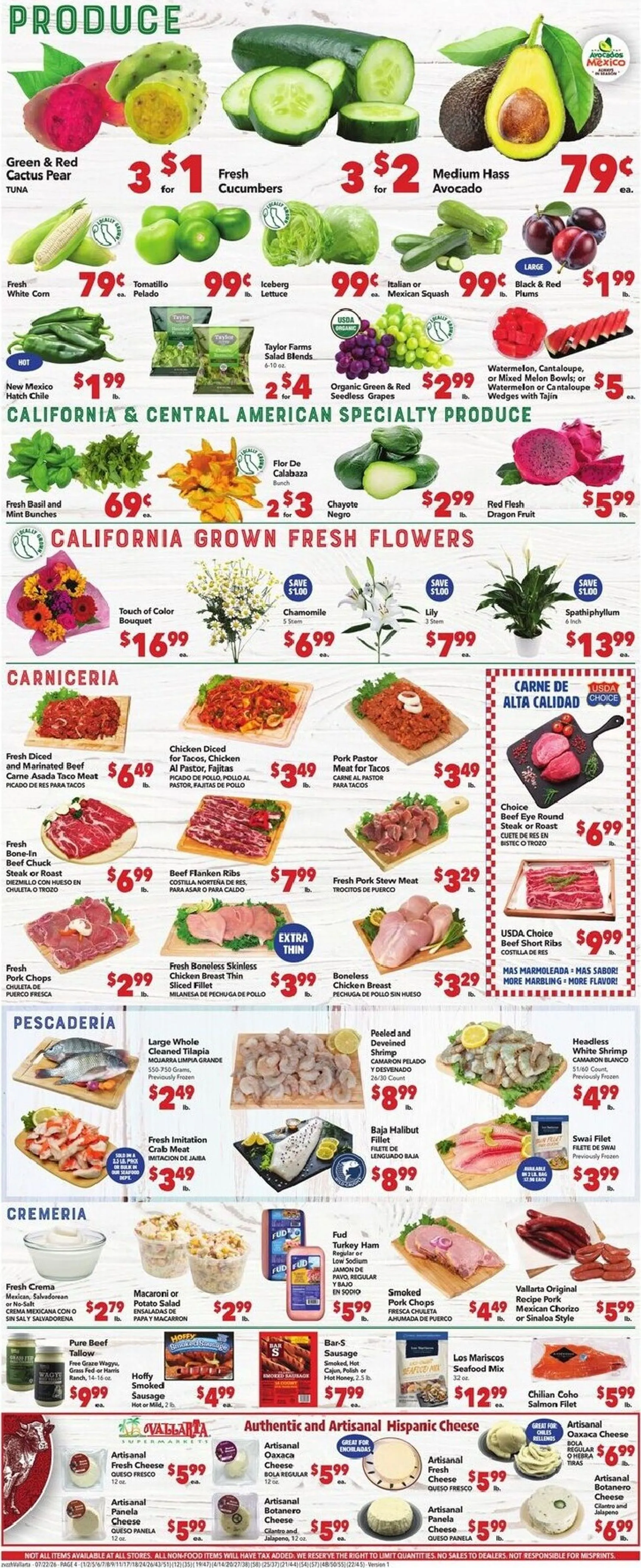 Weekly ad Current Vallarta leaflet valid from Wednesday 07/22/2026 to Tuesday 07/28/2026 from July 22 to July 28 2026 - Page 4