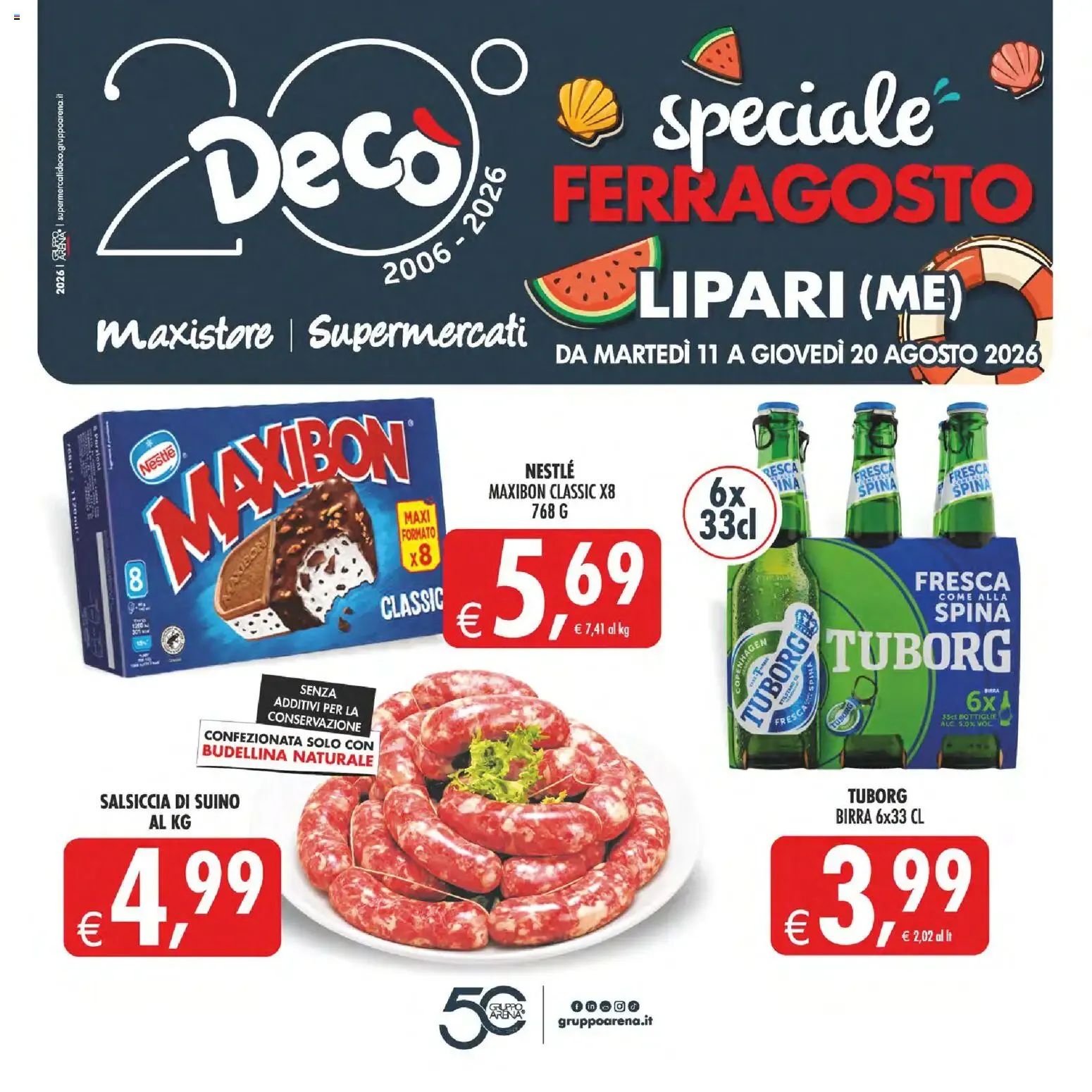 Nuovo Decò volantino Maxistore, Supermercati Lipari dal 11/08/2026 > offerte anteprima 🛍️ da 11 agosto a 20 agosto di 2026 - Pagina del volantino 1