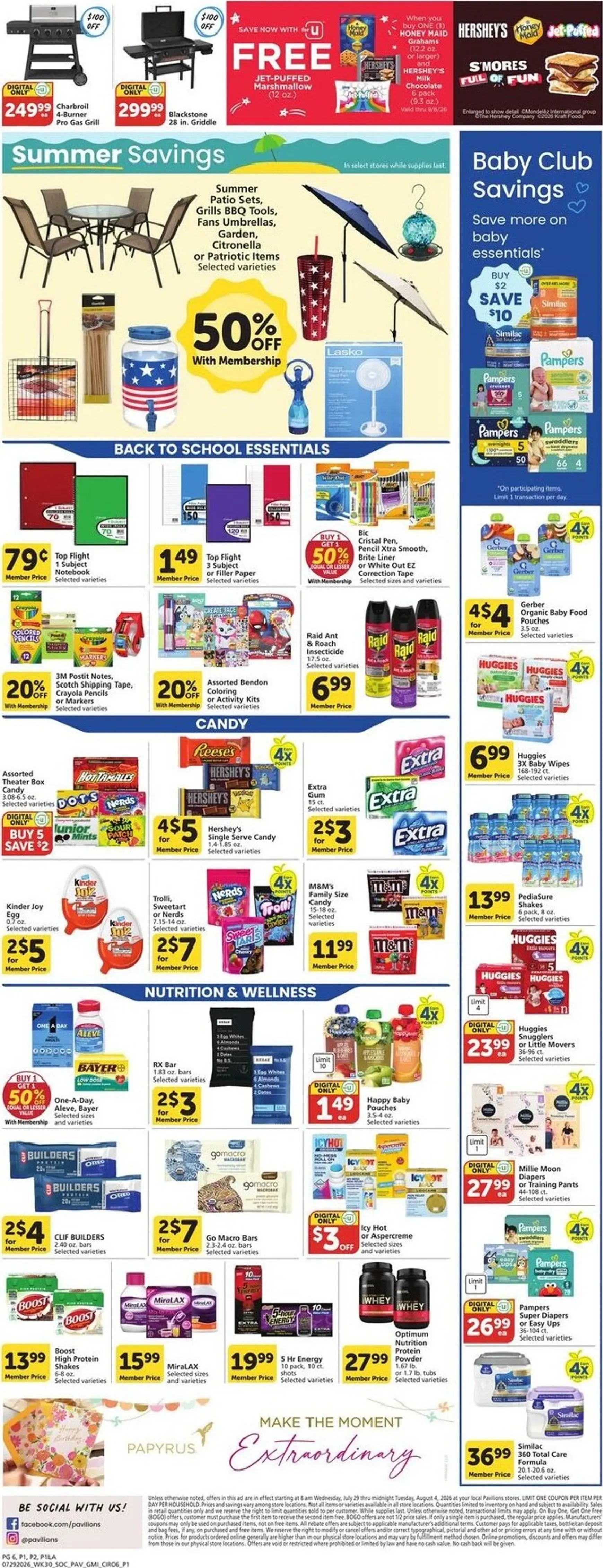 Weekly ad Current Pavilions leaflet valid from Wednesday 07/29/2026 to Tuesday 08/04/2026 from July 29 to August 4 2026 - Page 6