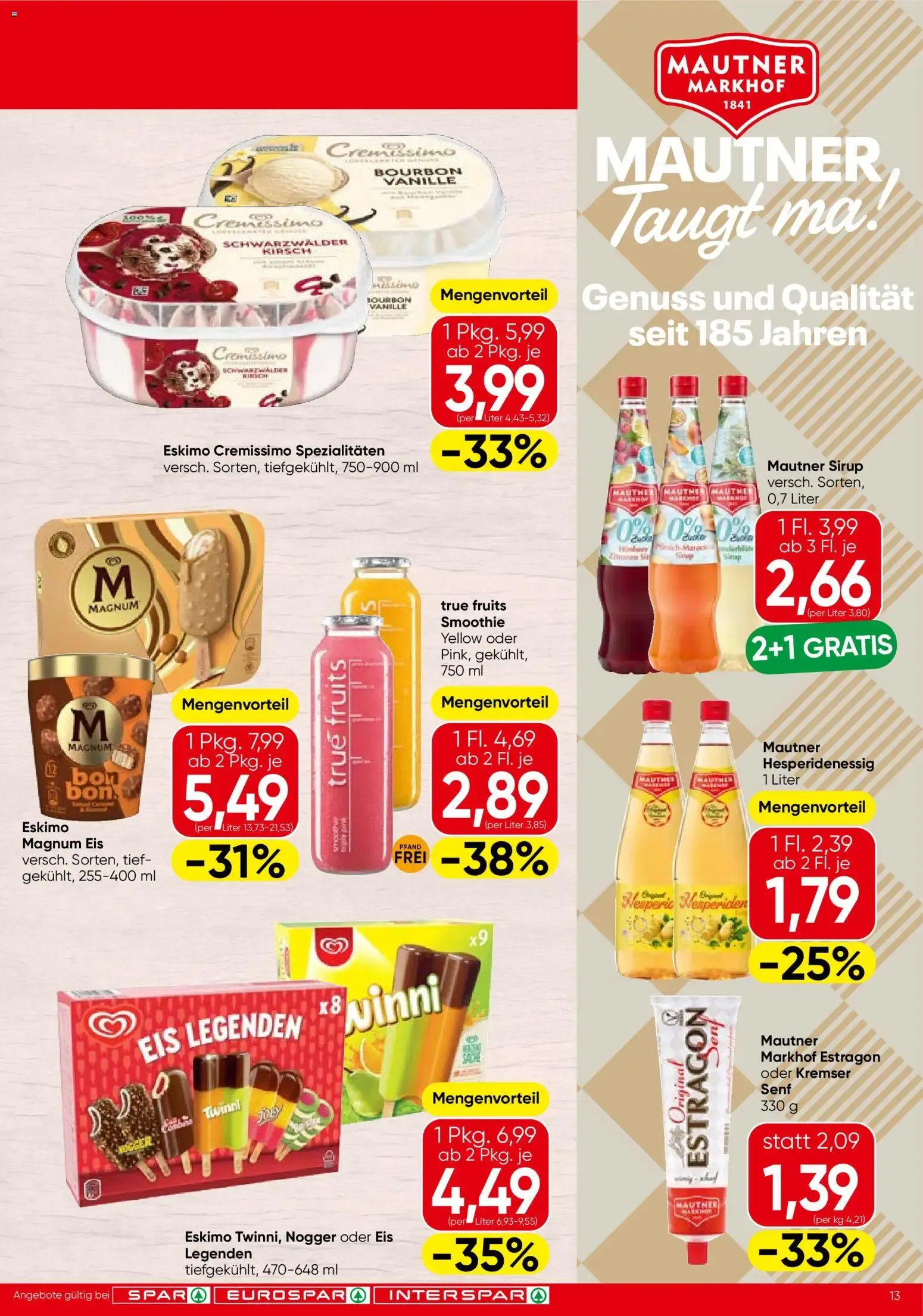 Spar Flugblatt - Wien (18.06.2026) - Angebote und Prospekt von 18. Juni bis 30. Juni 2026 - Flugblätt seite  13