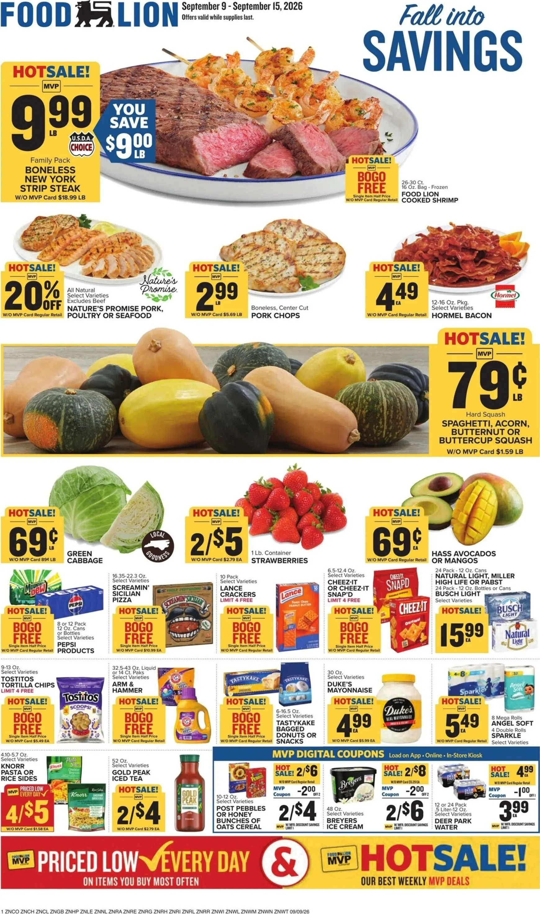 Weekly ad Current Food Lion leaflet valid from Wednesday 09/09/2026 to Tuesday 09/15/2026 from September 9 to September 15 2026 - Page 1