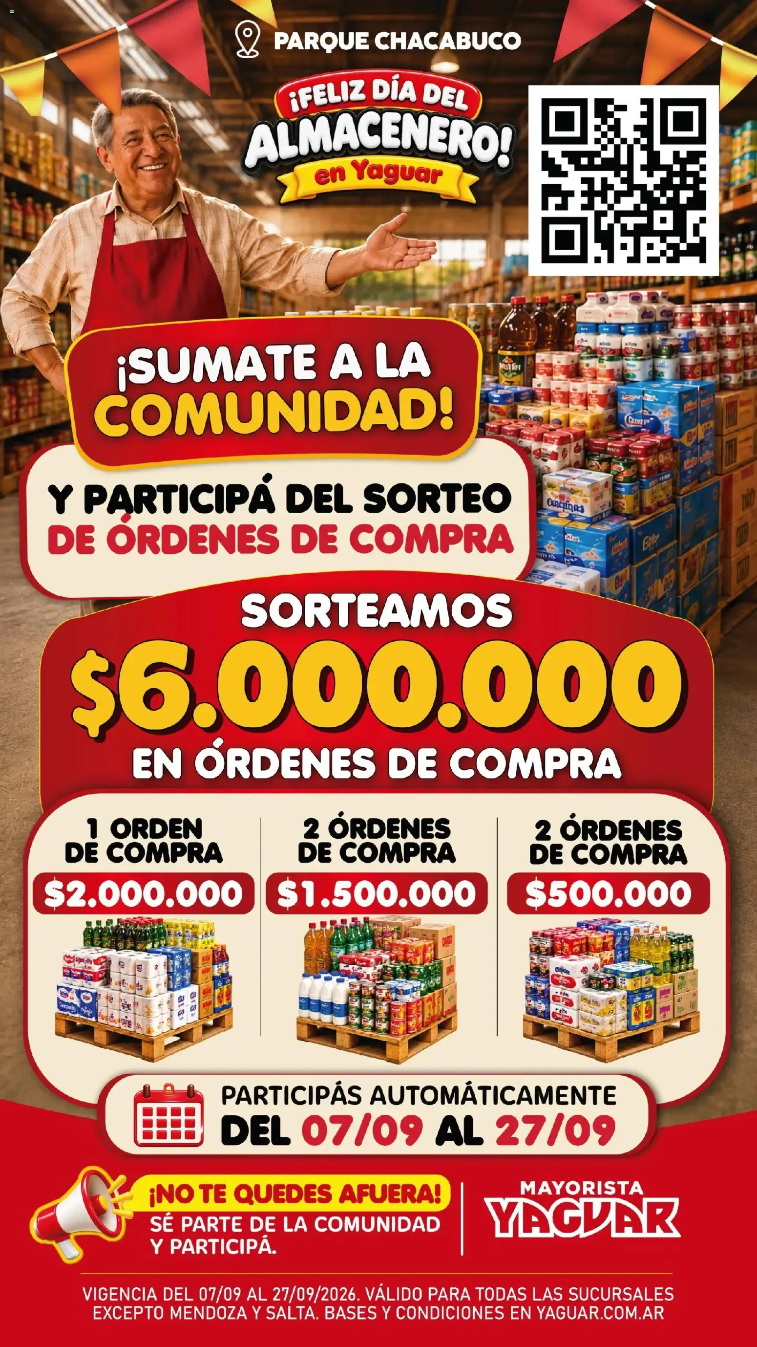 Ofertas de ¡FELIZ DÍA DEL ALMACENERO! en Yaguar - Sorteo de Órdenes de Compra 7 de septiembre al 27 de septiembre 2026 - Página 1 del catálogo