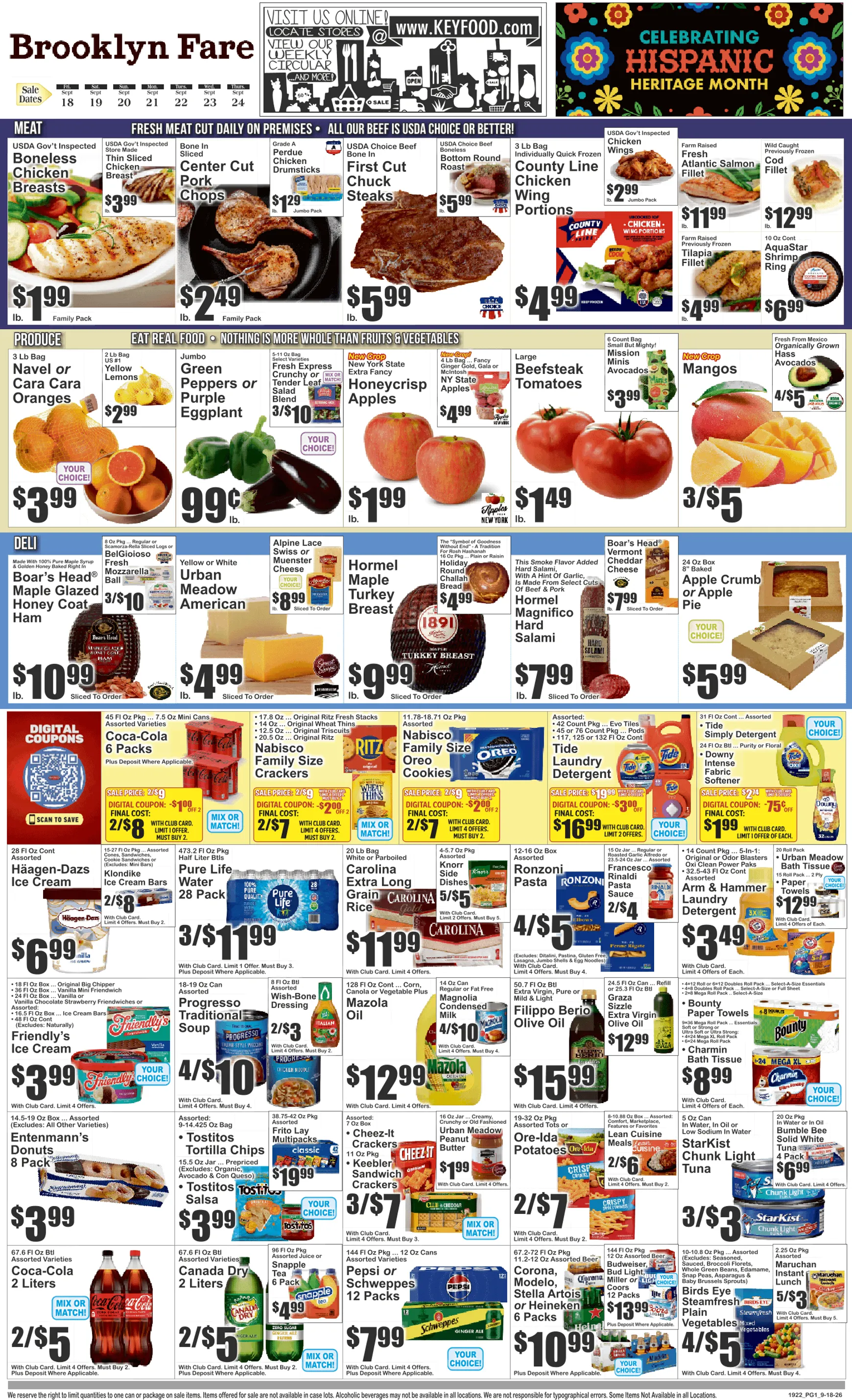 Current Key Food - Brooklyn Fare leaflet valid from Friday 09/18/2026 to Thursday 09/24/2026