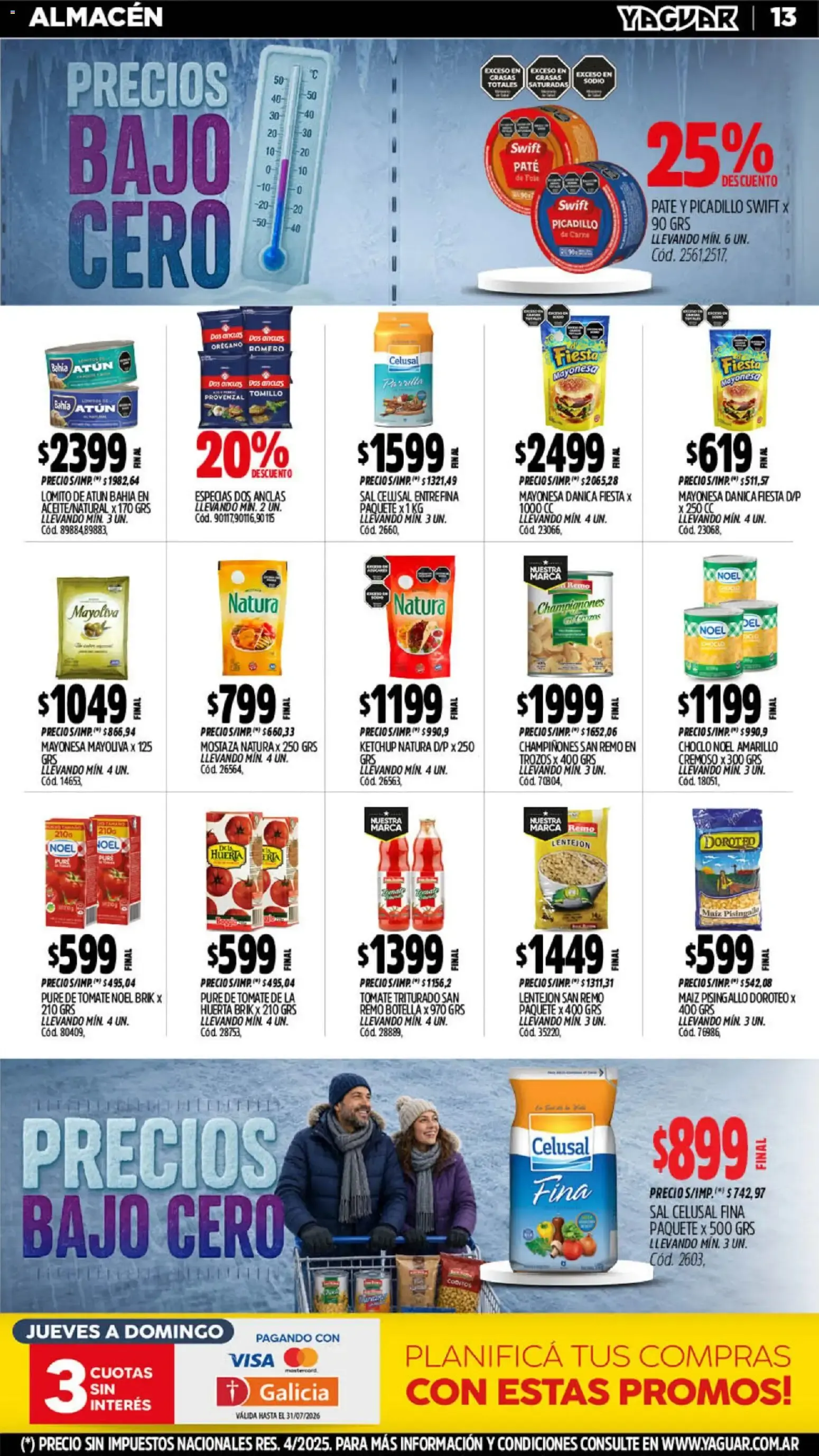 Ofertas de Mayorista Yaguar Precios Bajo Cero 20 de julio al 26 de julio 2026 - Página 13 del catálogo