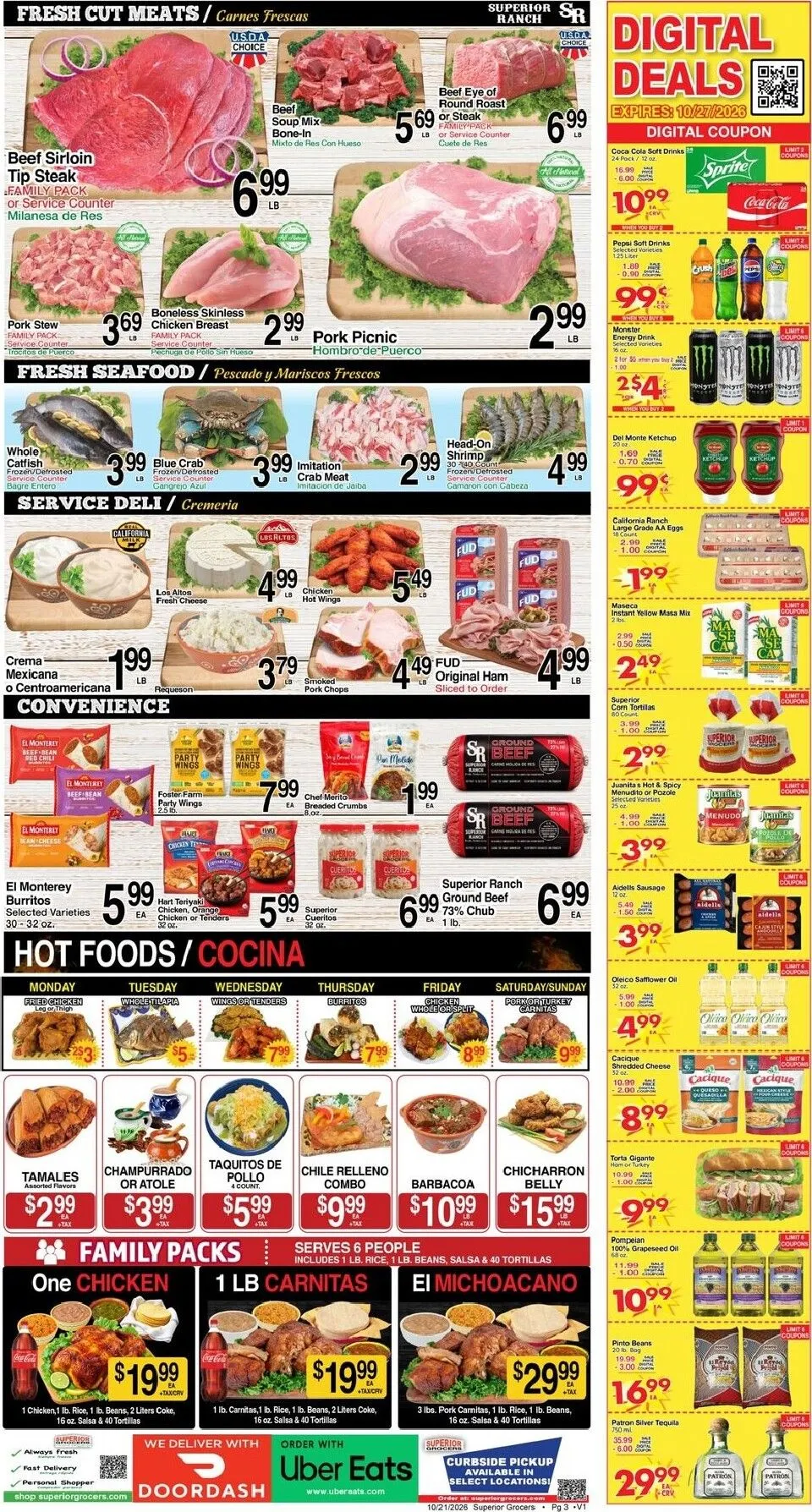 Weekly promotion Current Superior Grocers leaflet valid from Wednesday 10/21/2026 to Tuesday 10/27/2026 spanning from October 21 to October 27 2026 - Page 3 for Catalogue 365
