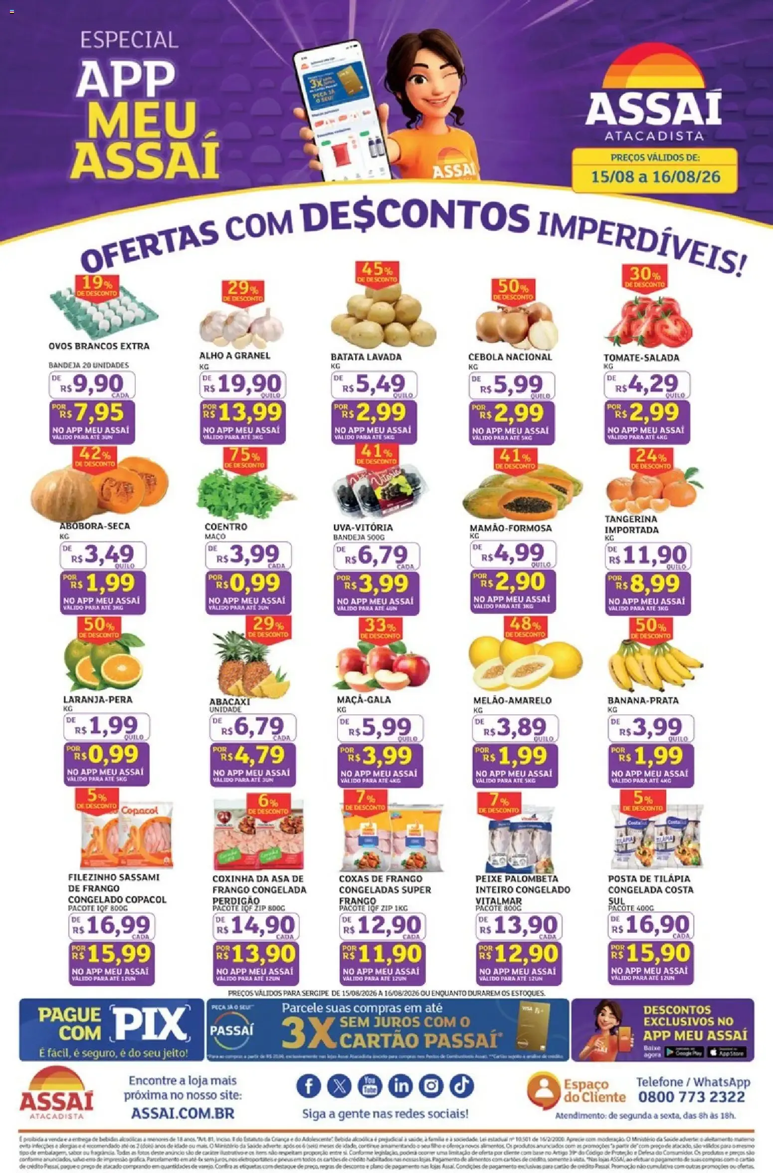 Encarte de Assaí Atacadista ofertas - SE de 15/08/2026 | Promoções Online 15 de agosto até 16 de agosto 2026 - Pagina 1