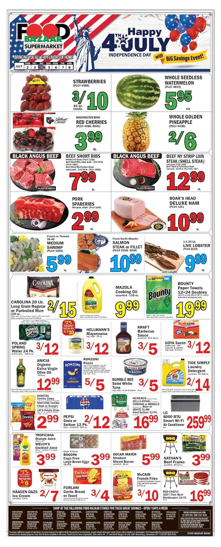 Weekly ad Current Food Bazaar leaflet valid from Thursday 07/02/2026 to Wednesday 07/08/2026 from July 2 to July 8 2026 - Page 1