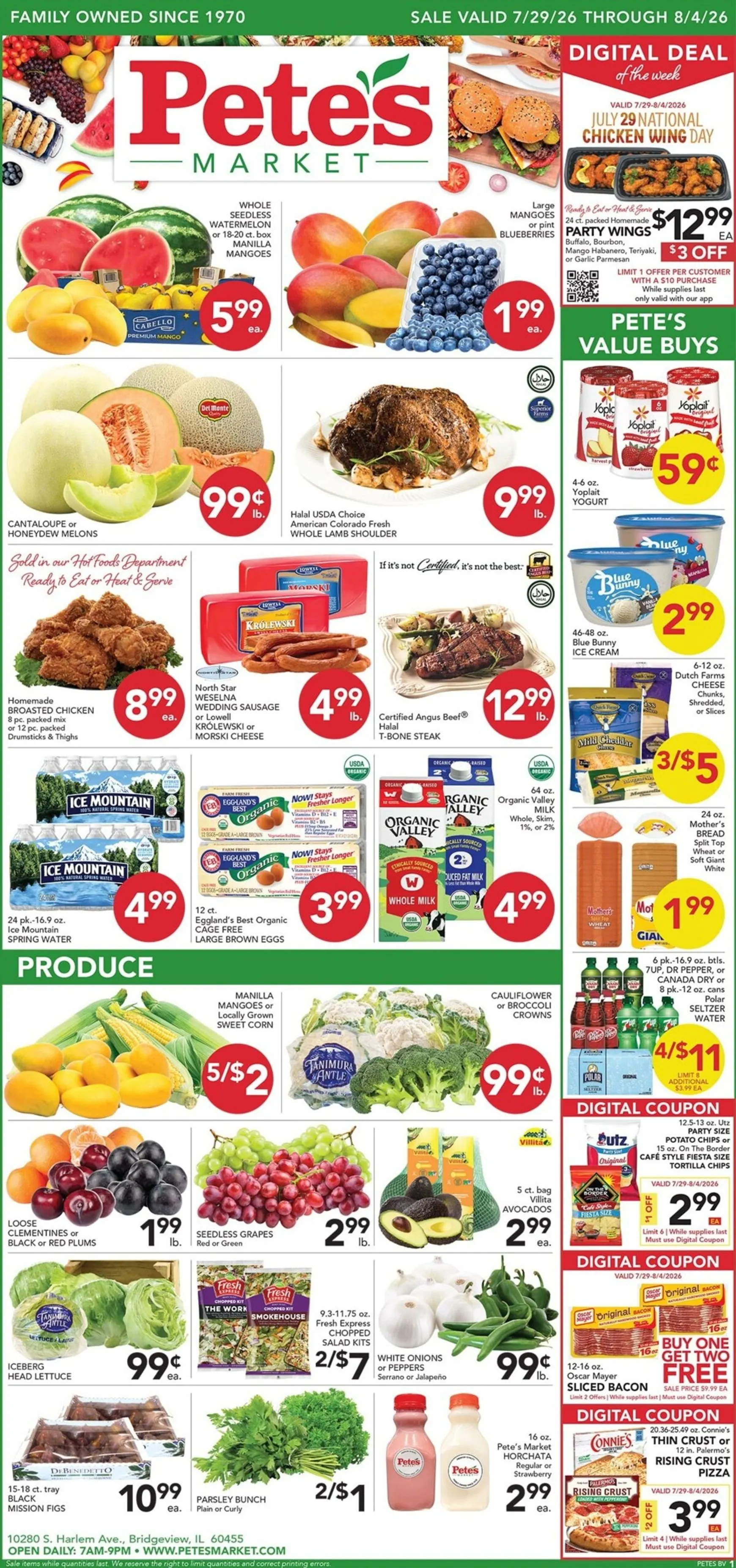 Current Pete's Fresh Market - Bridgeview leaflet valid from Wednesday 07/29/2026 to Tuesday 08/04/2026