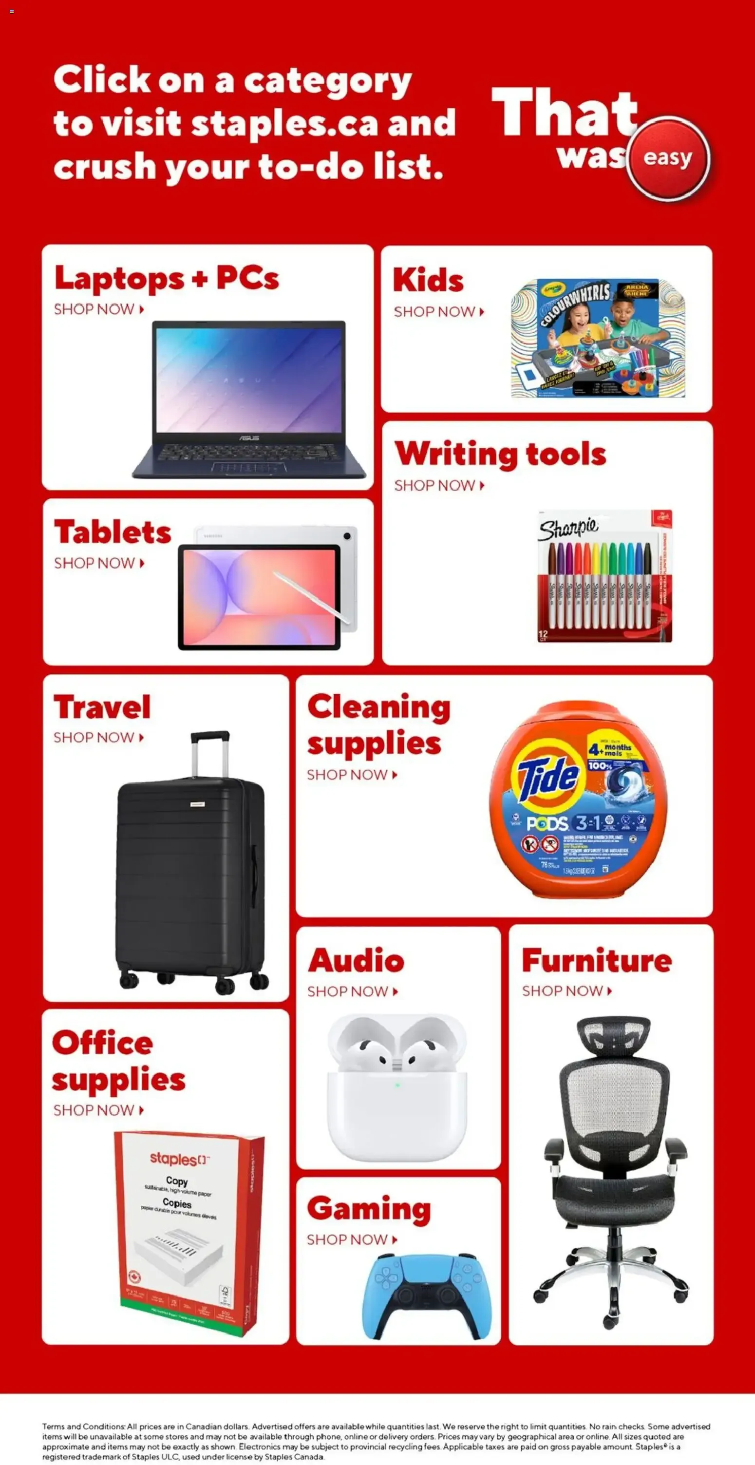 Staples.ca Shop Now from August 28 to September 3 2026 - flyer page 1