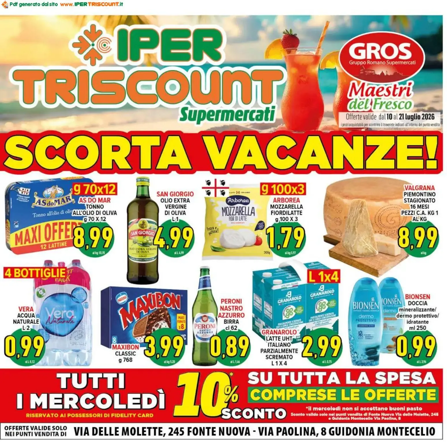 Ipertriscount Supermercati - Scorta Vacanze! da 10 luglio a 21 luglio di 2026 - Pagina del volantino 1