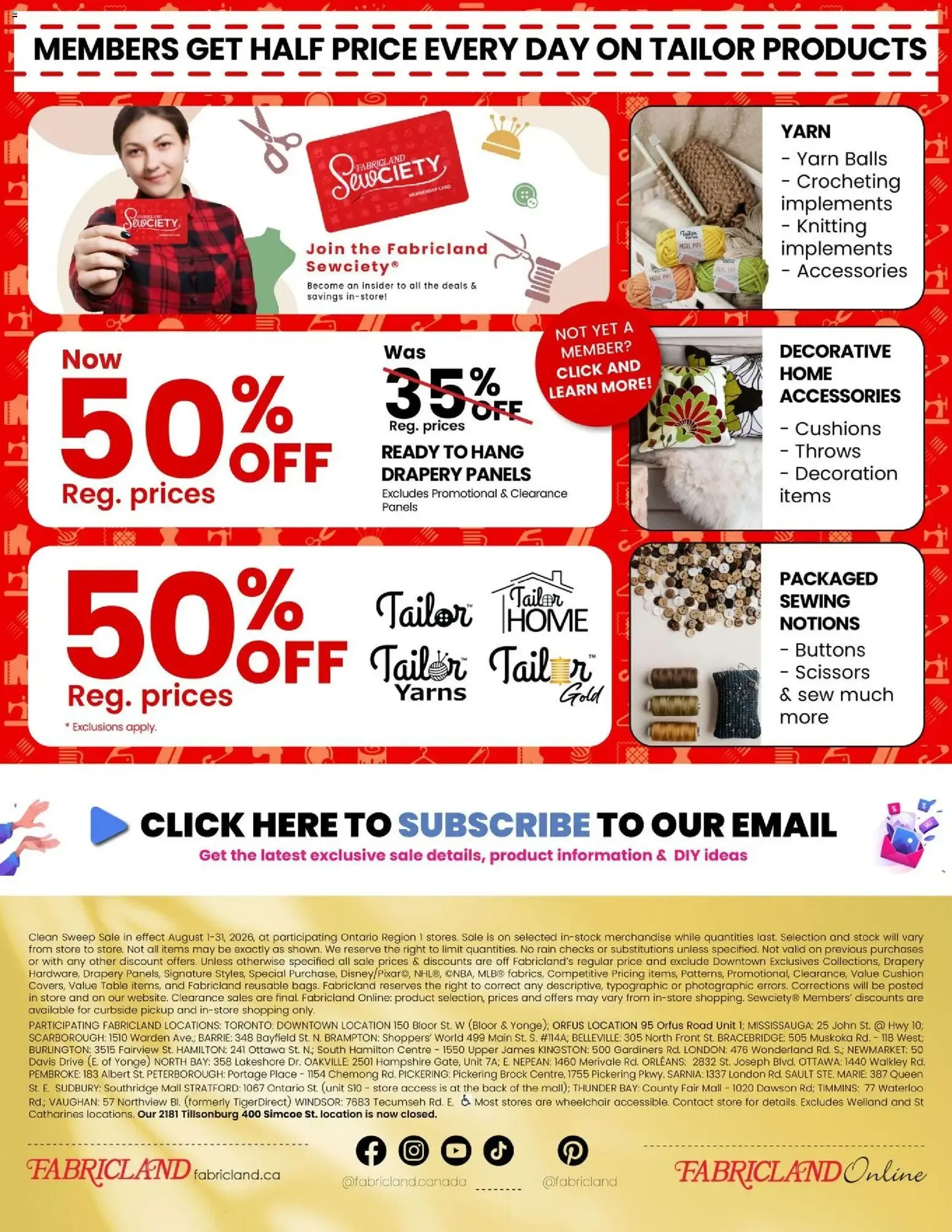 FABRICLAND CLEAN SWEEP Sale from August 1 to August 31 2026 - flyer page 16