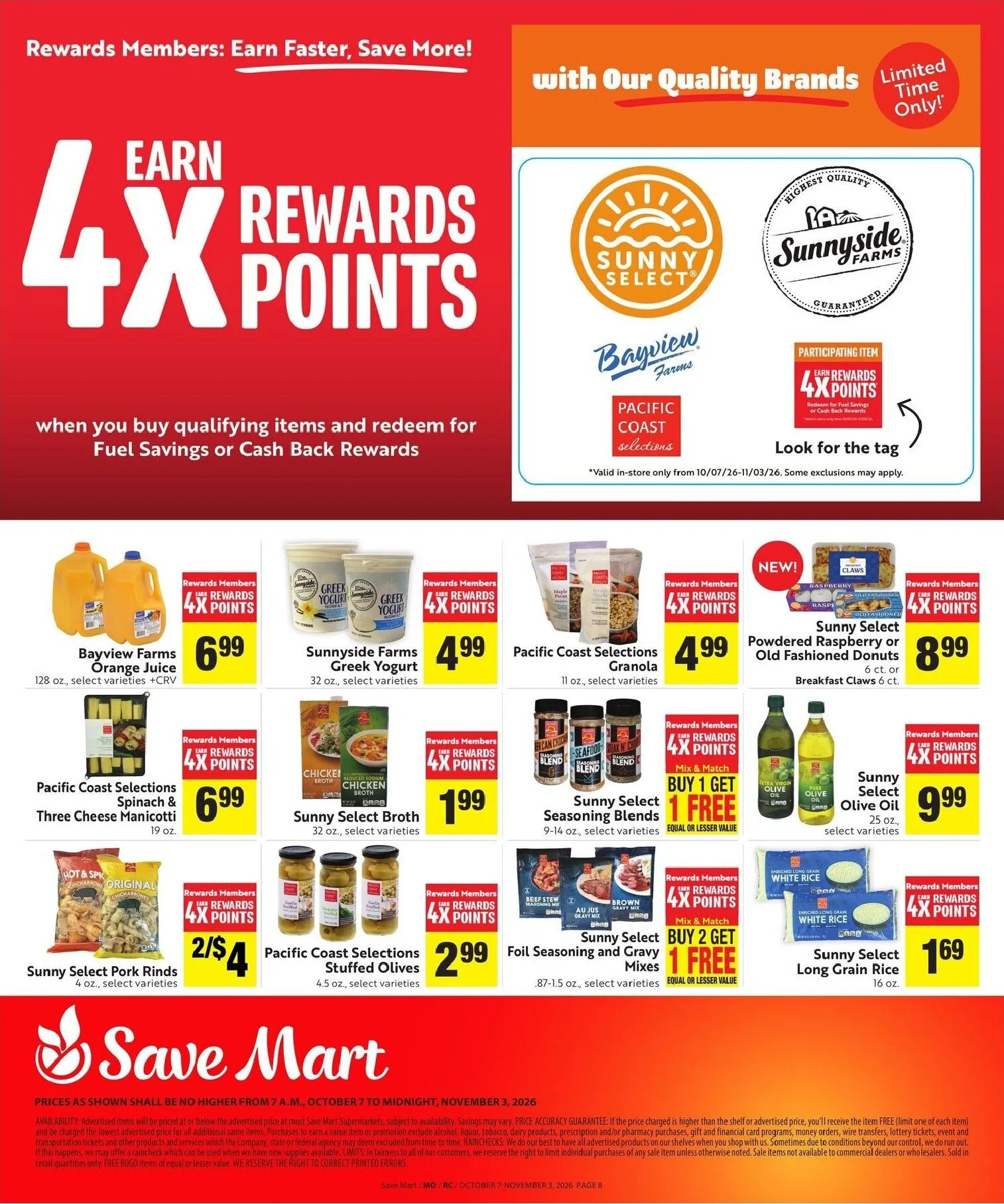 Weekly ad Current Save Mart - Rewards Points leaflet valid from Wednesday 10/07/2026 to Tuesday 11/03/2026 from October 7 to November 3 2026 - Page 8
