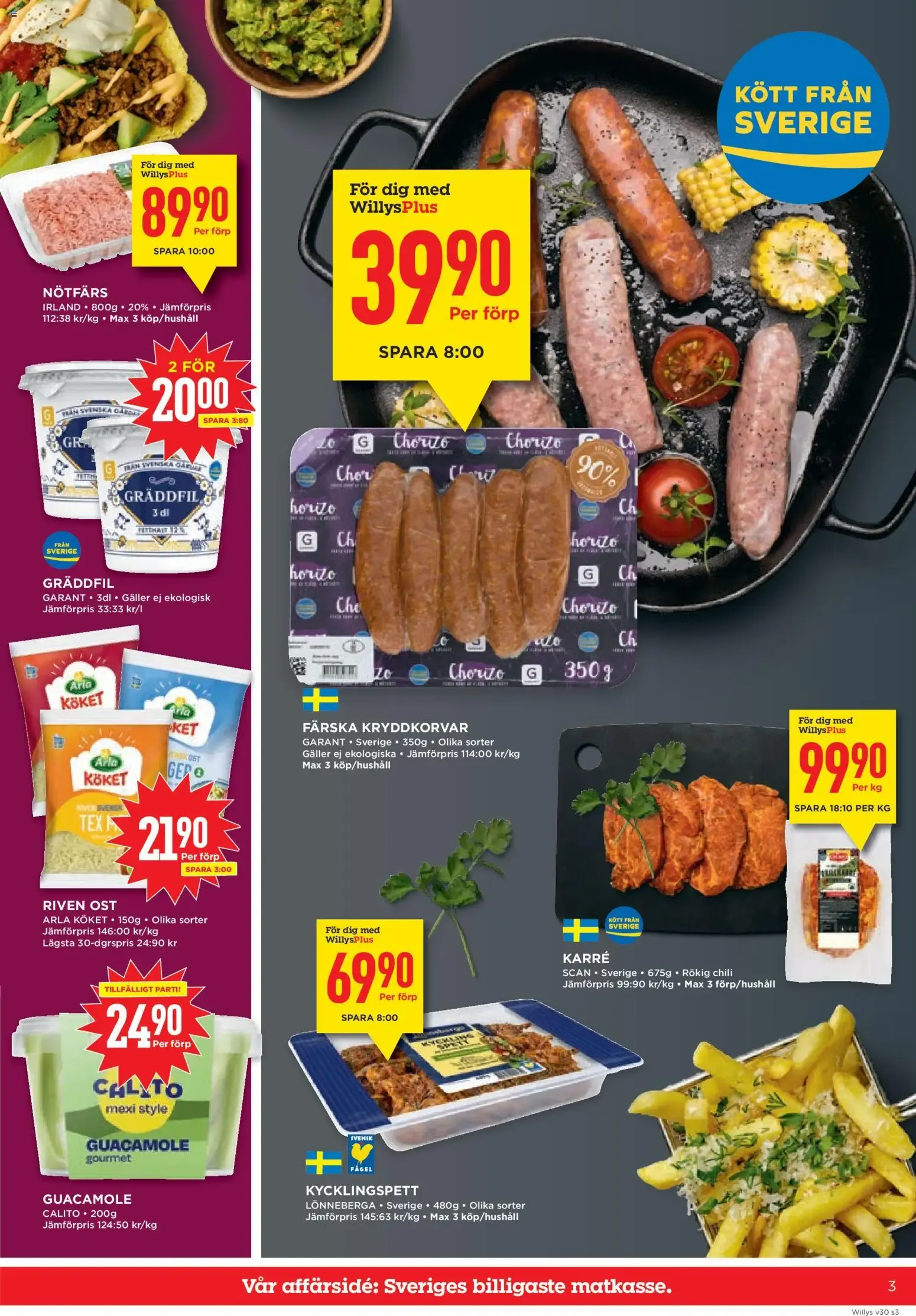 Willys erbjudanden från 20/07/2026 - 26/07/2026 > Reklamblad nuvarande rabatter från 20 juli till 26 juli 2026 - Reklamblad sidor 3