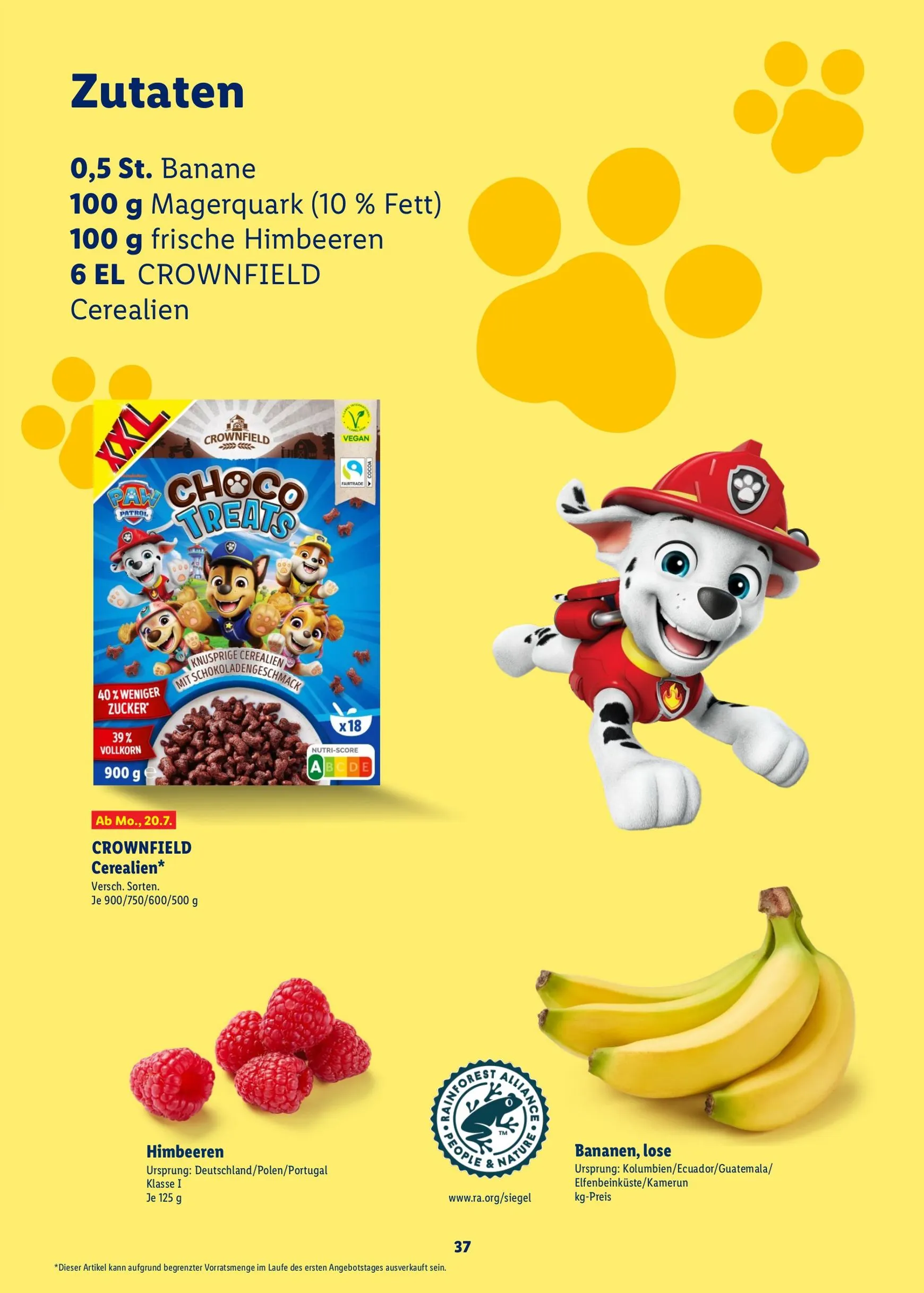 PAW Patrol Rezeptheft von 20. Juli bis 23. August 2026 - Prospekt seite 37