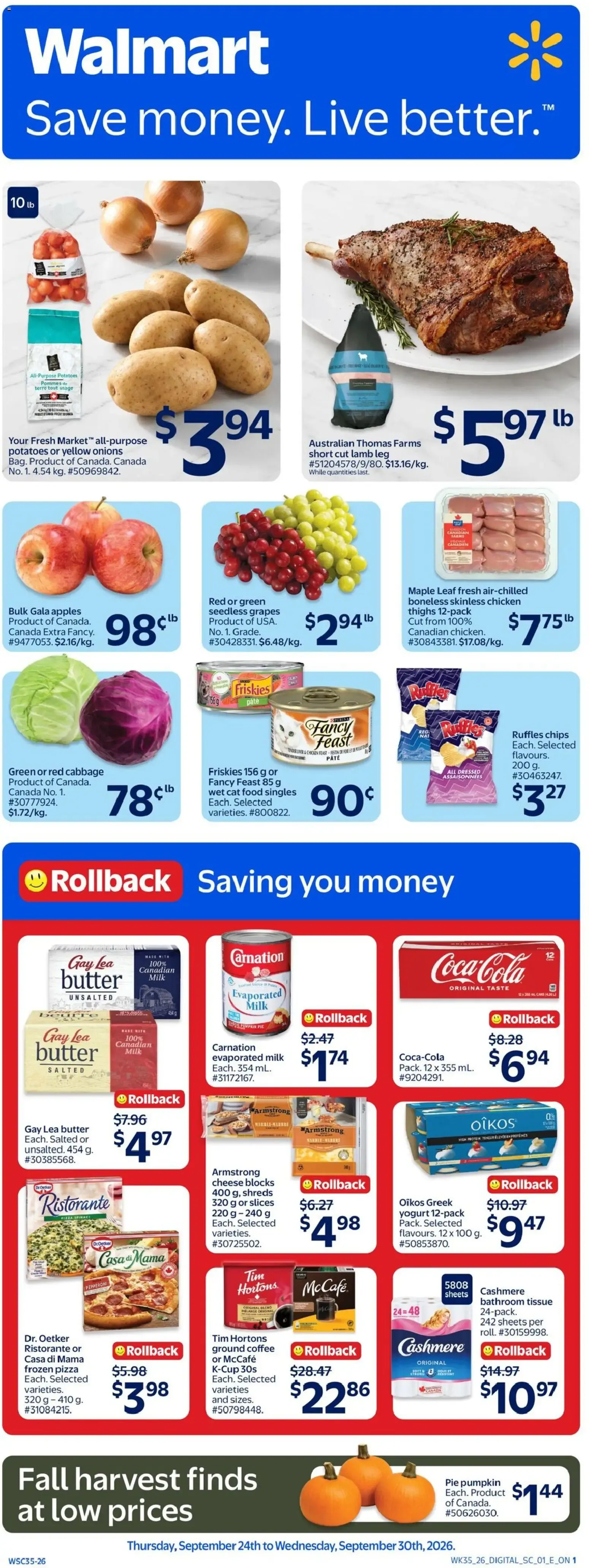 Walmart weekly flyer from Sep 24, 2026 > weekly specials & deals from September 24 to September 30 2026 - flyer page 1