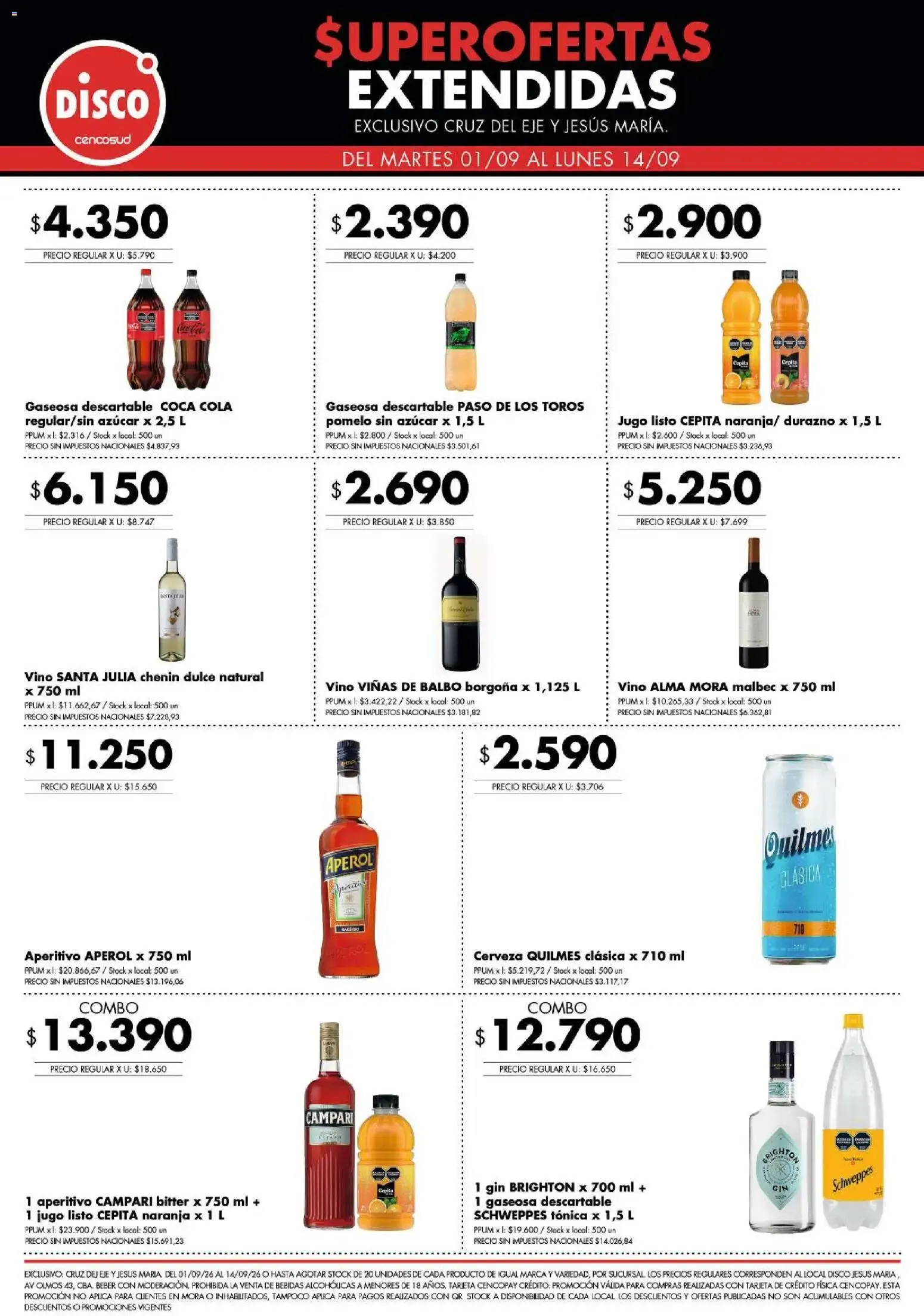 Ofertas de Super Ofertas Extendidas de Disco Cencosud 1 de septiembre al 14 de septiembre 2026 - Página 4 del catálogo