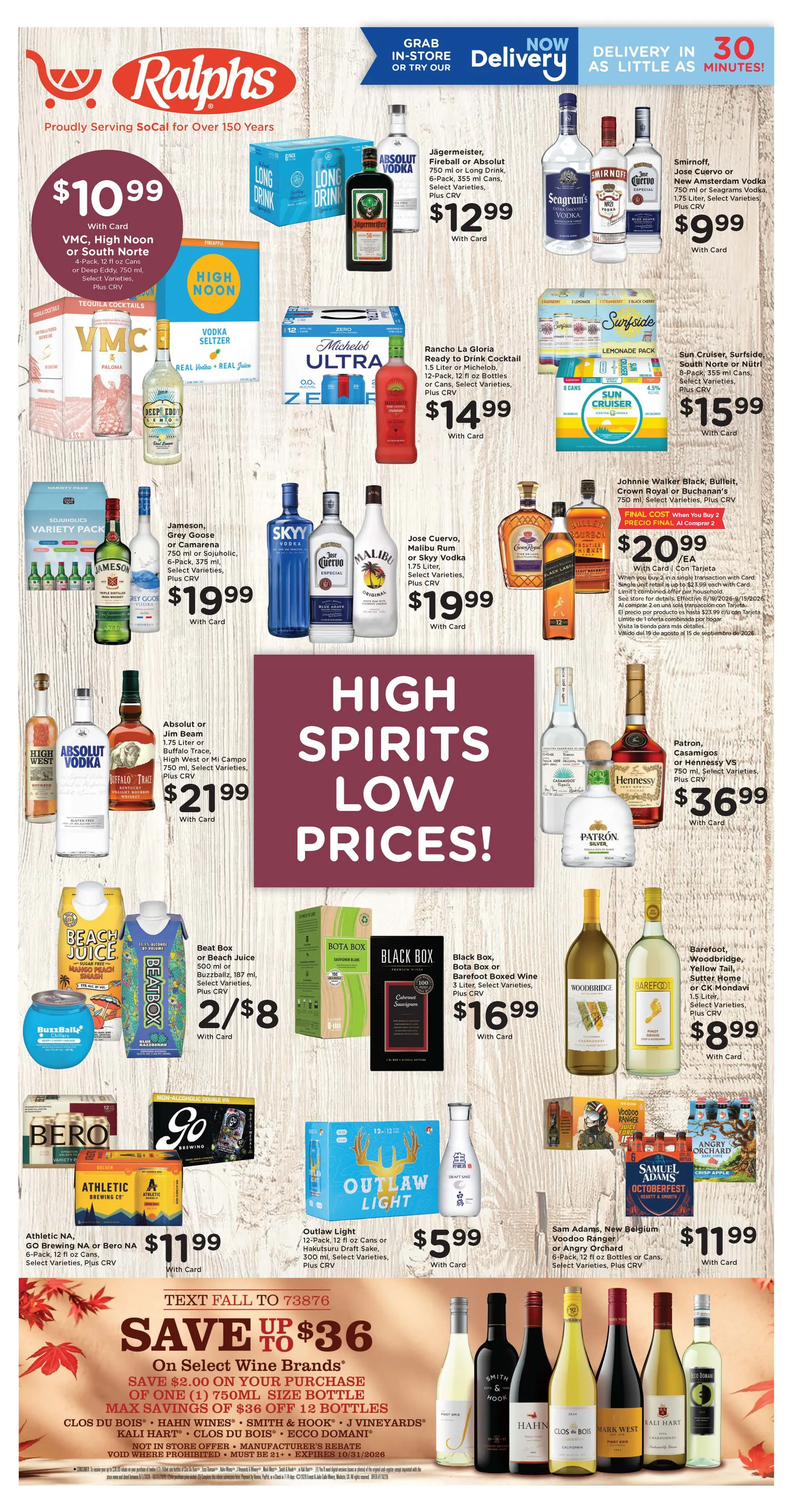 Weekly ad Current Ralphs - Adult Beverage leaflet valid from Wednesday 08/19/2026 to Tuesday 08/25/2026 from August 19 to September 15 2026 - Page 1