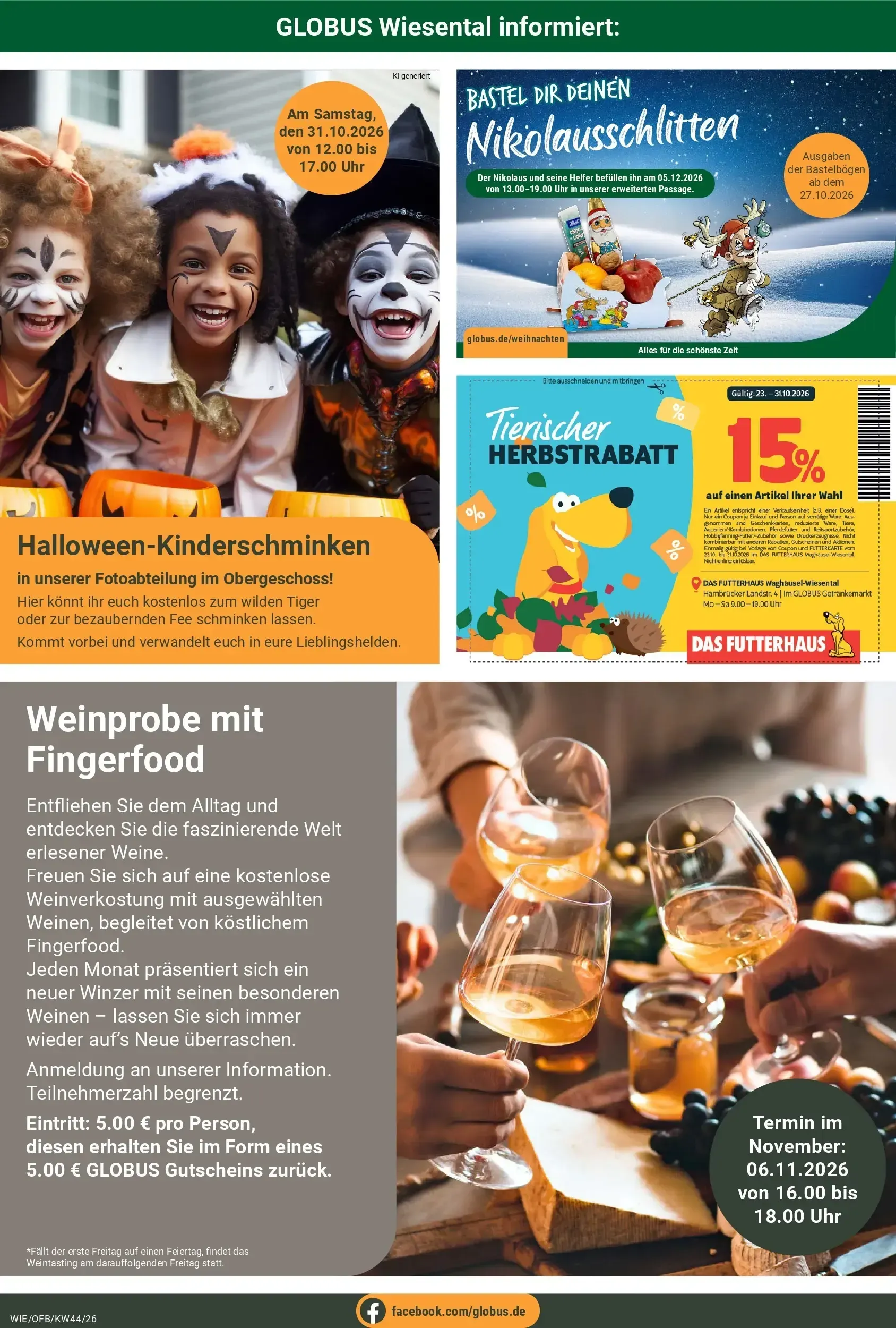 Globus - Wiesental Prospekt – von Montag 26.10.2026 bis Samstag 31.10.2026 von 26. Oktober bis 31. Oktober 2026 - Prospekt seite 30