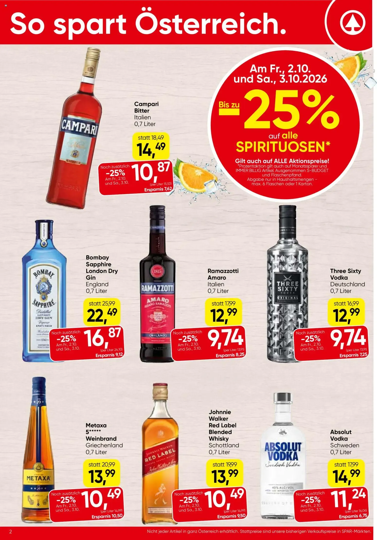 Spar Broschüre (01.10.2026) - Angebote und Prospekt von 1. Oktober bis 7. Oktober 2026 - Flugblätt seite 2